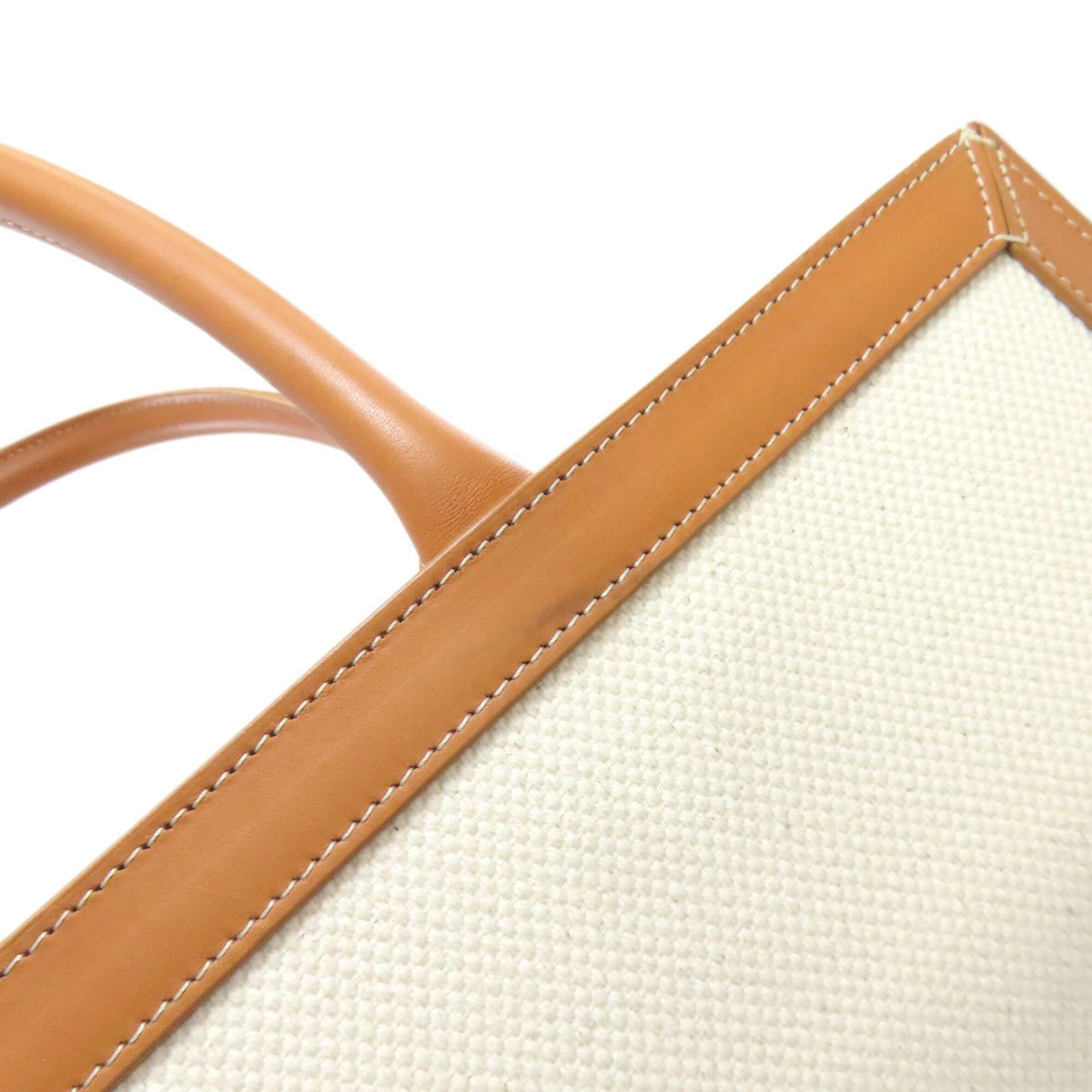 Celine Brown White Canvas Tote Bag (Pre-Owned)