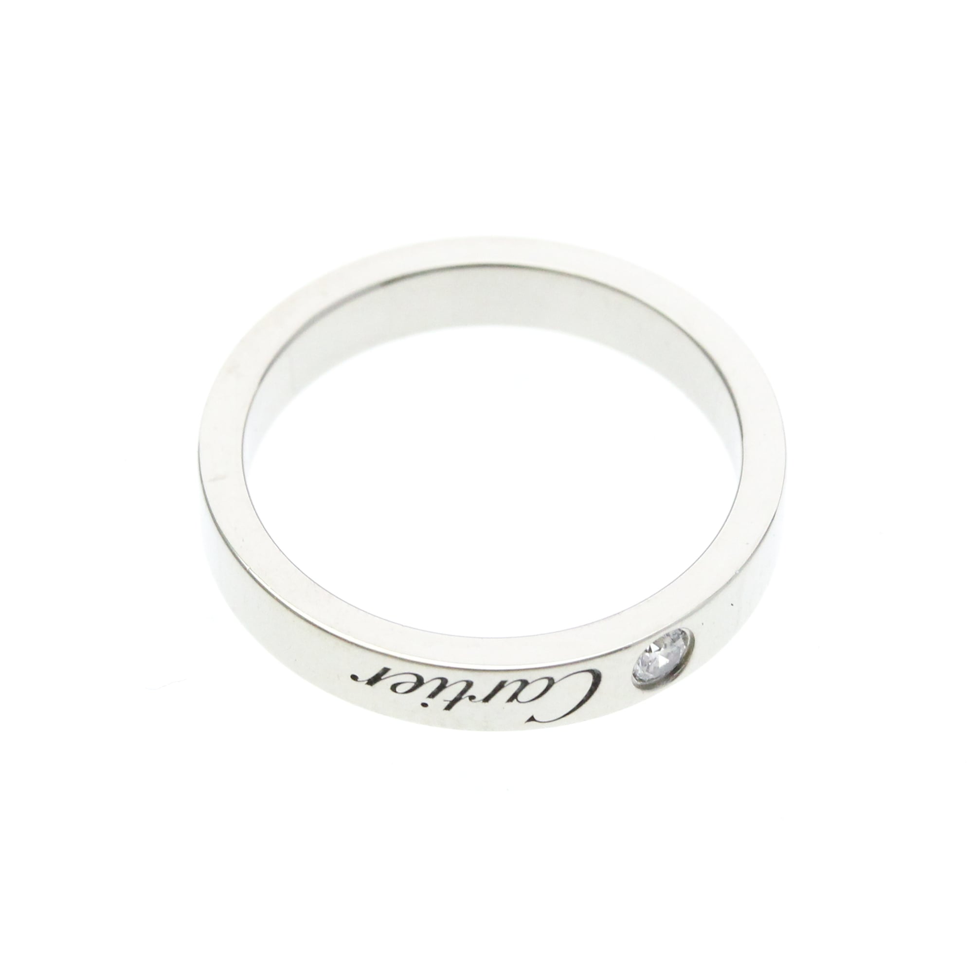 Cartier Band Ring Platinum / Diamond Silver Platinum Ring Jewelry (Pre-Owned)