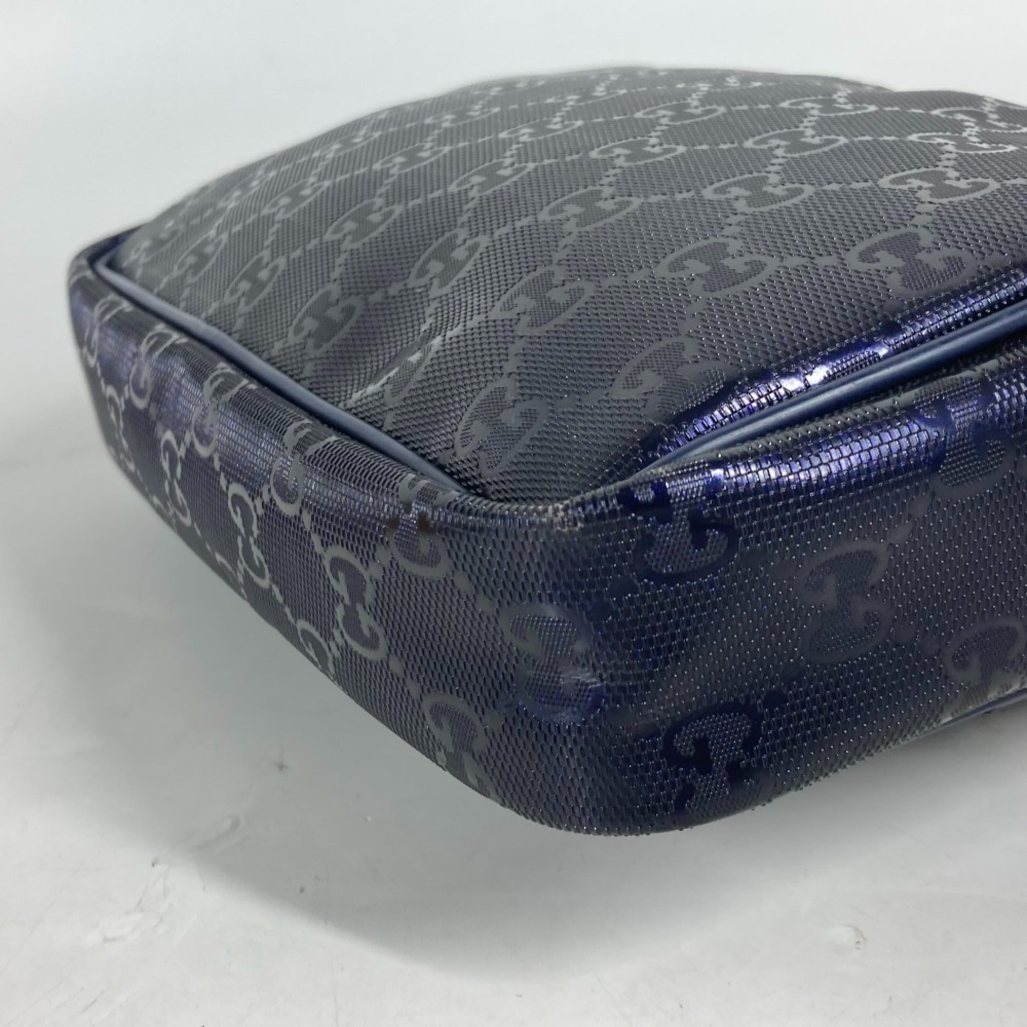 Gucci Gg Imprimé Blue Gg Imprimé Pochette Shoulder Bag (Pre-Owned)
