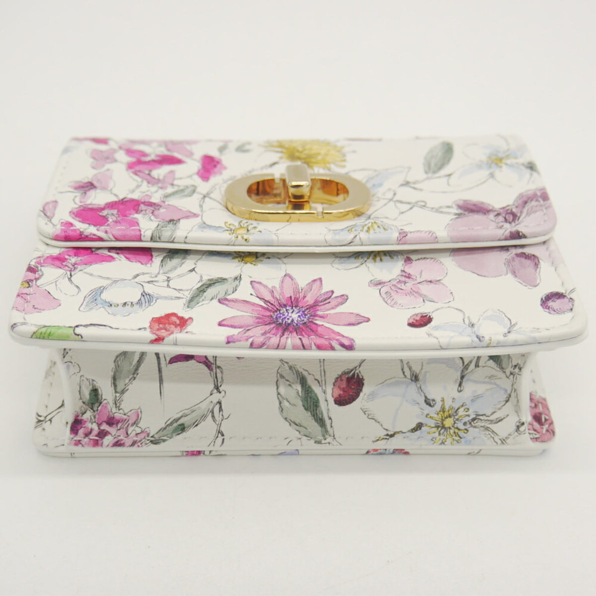 Christian Dior Multi-Color White Leather Pochette Pouch (Pre-Owned)