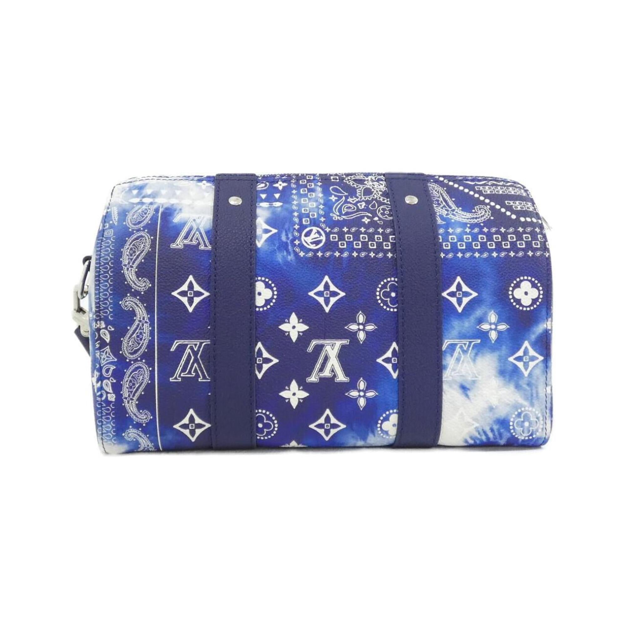 Louis Vuitton Monogram Blue Leather Shoulder Bag (Pre-Owned)