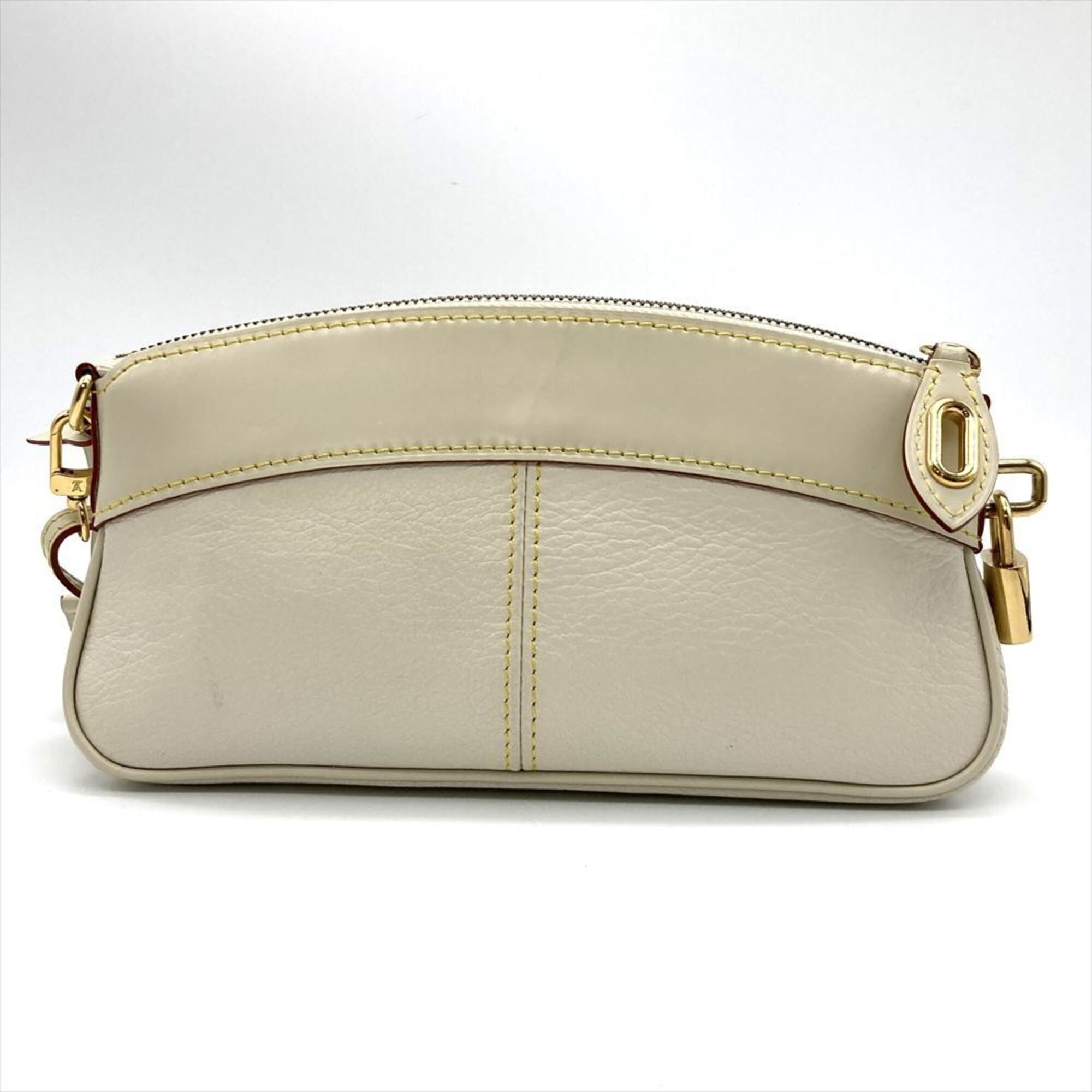 Louis Vuitton Blanc White Suhali Leather Clutch Bag (Pre-Owned)