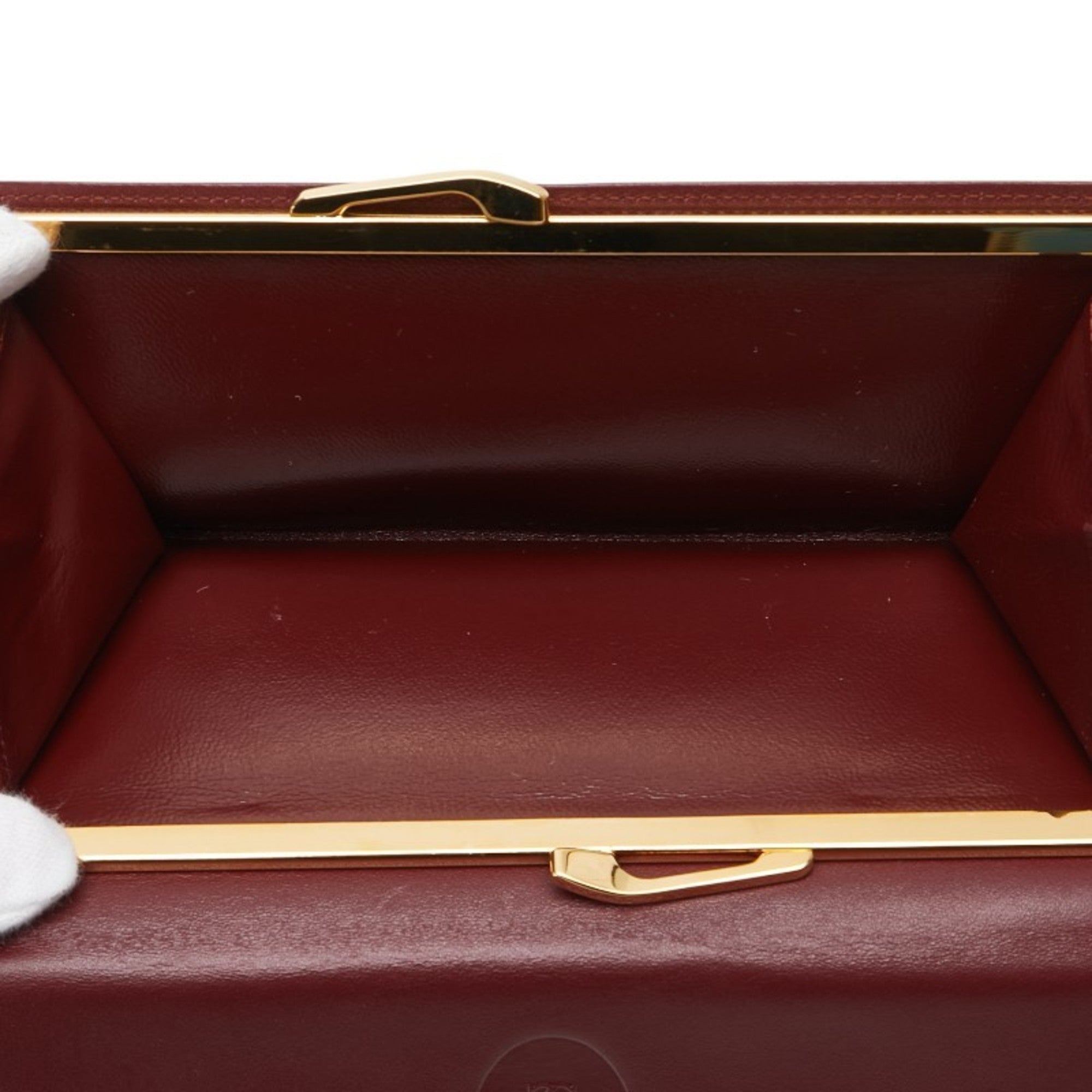 Cartier Wine Red Leather Long Wallet (Tri-Fold) (Pre-Owned)