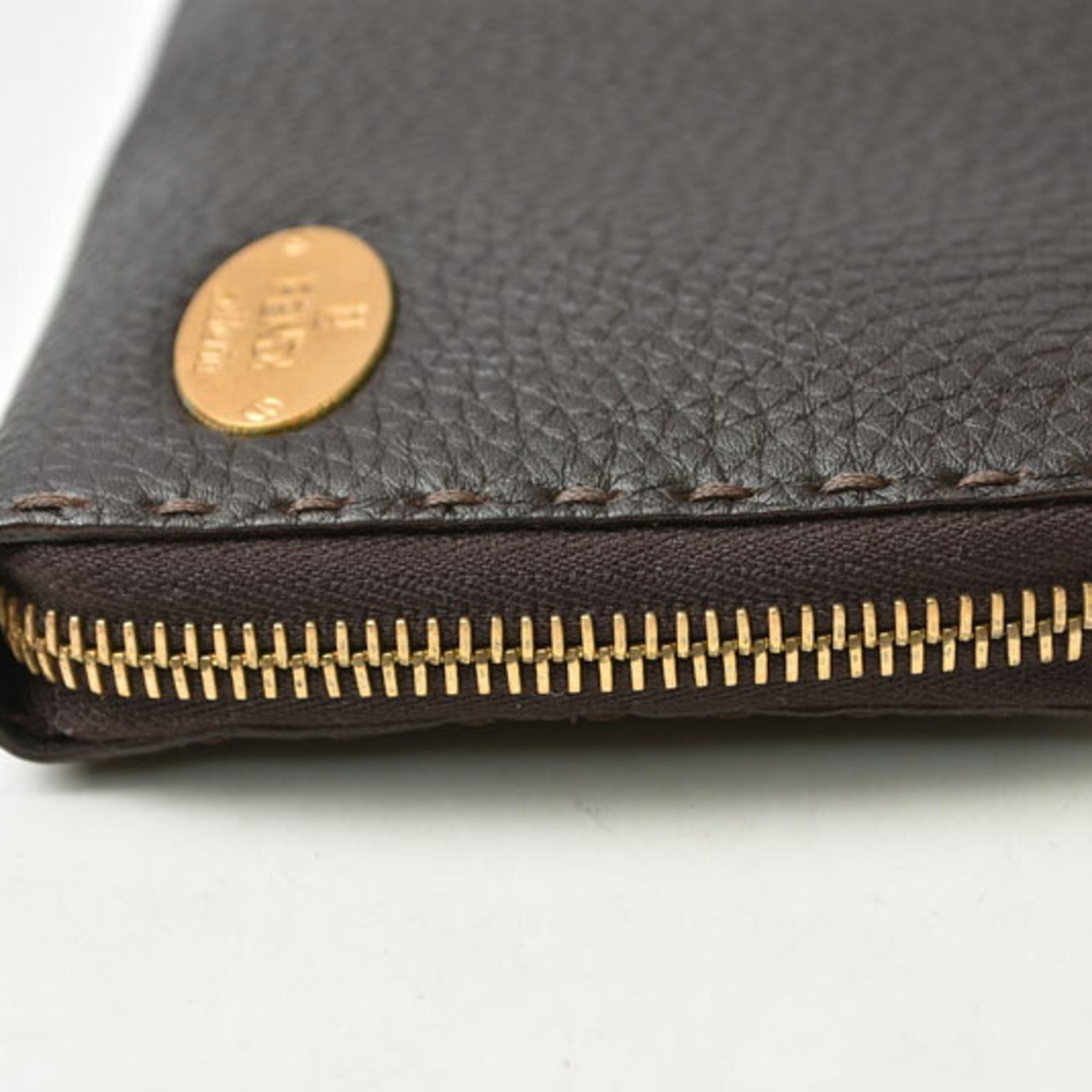 Fendi Dark Brown Leather Coin Purse/Coin Case (Pre-Owned)