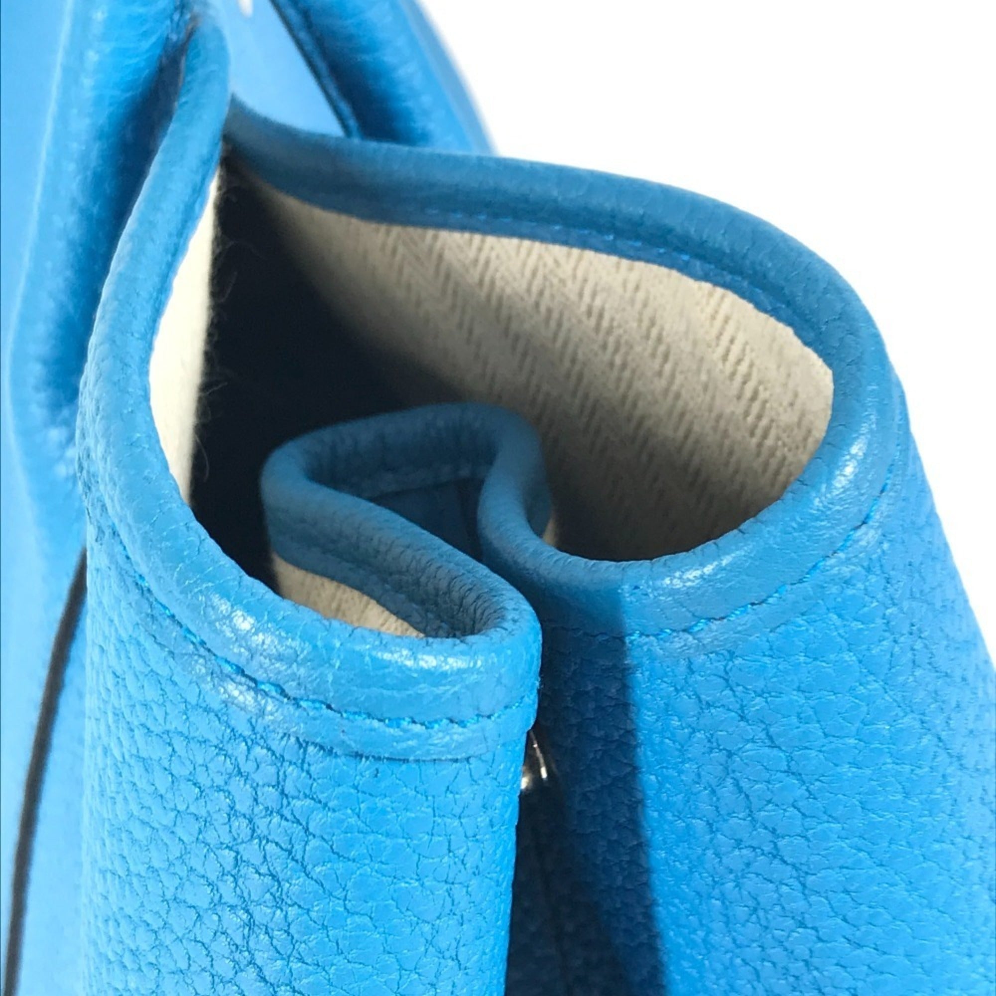 Hermes Bicolor Blue Negonda Leather Handbag Shoulder Bag Tote Bag (Pre-Owned)