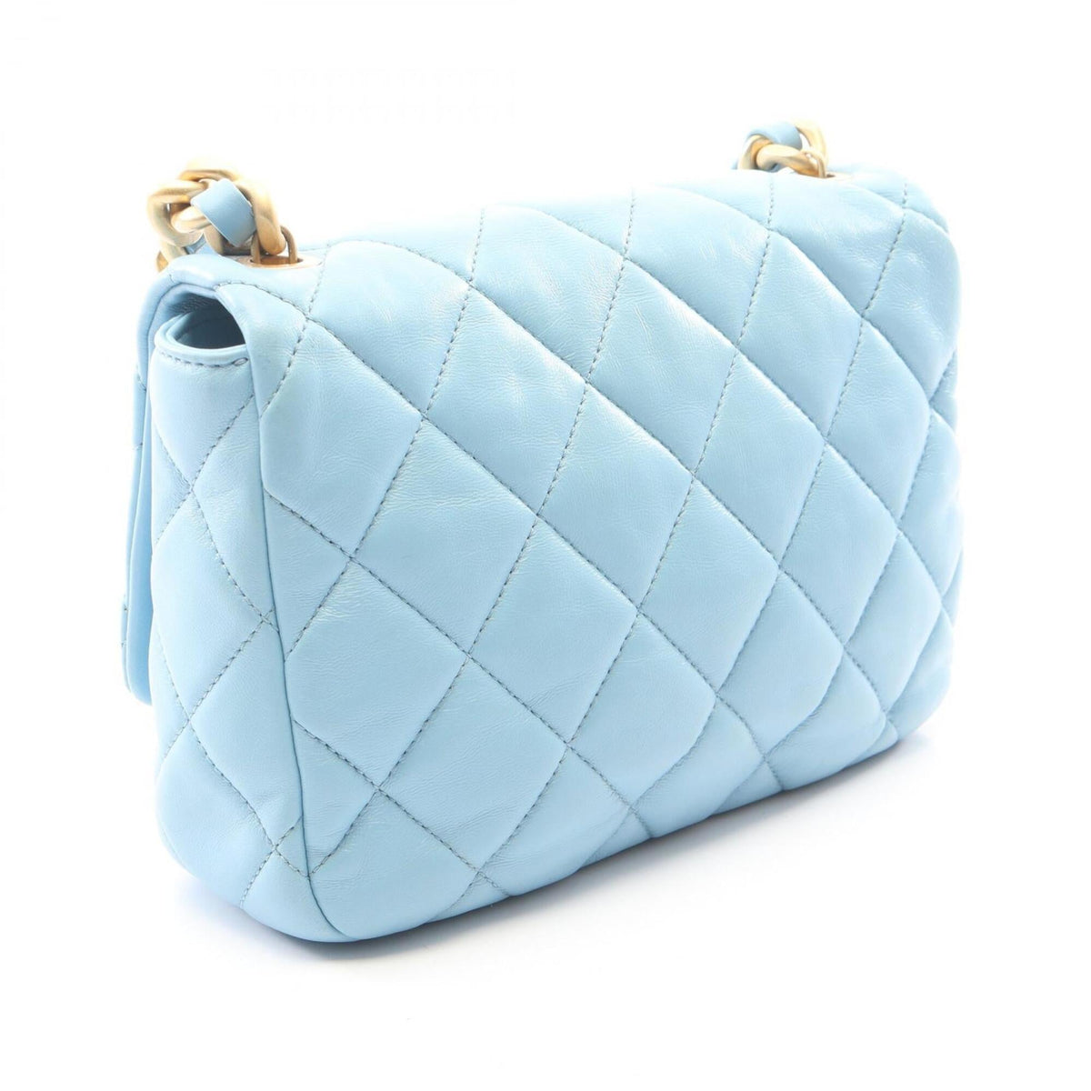 Chanel Blue Leather Handbag Shoulder Bag (Pre-Owned)