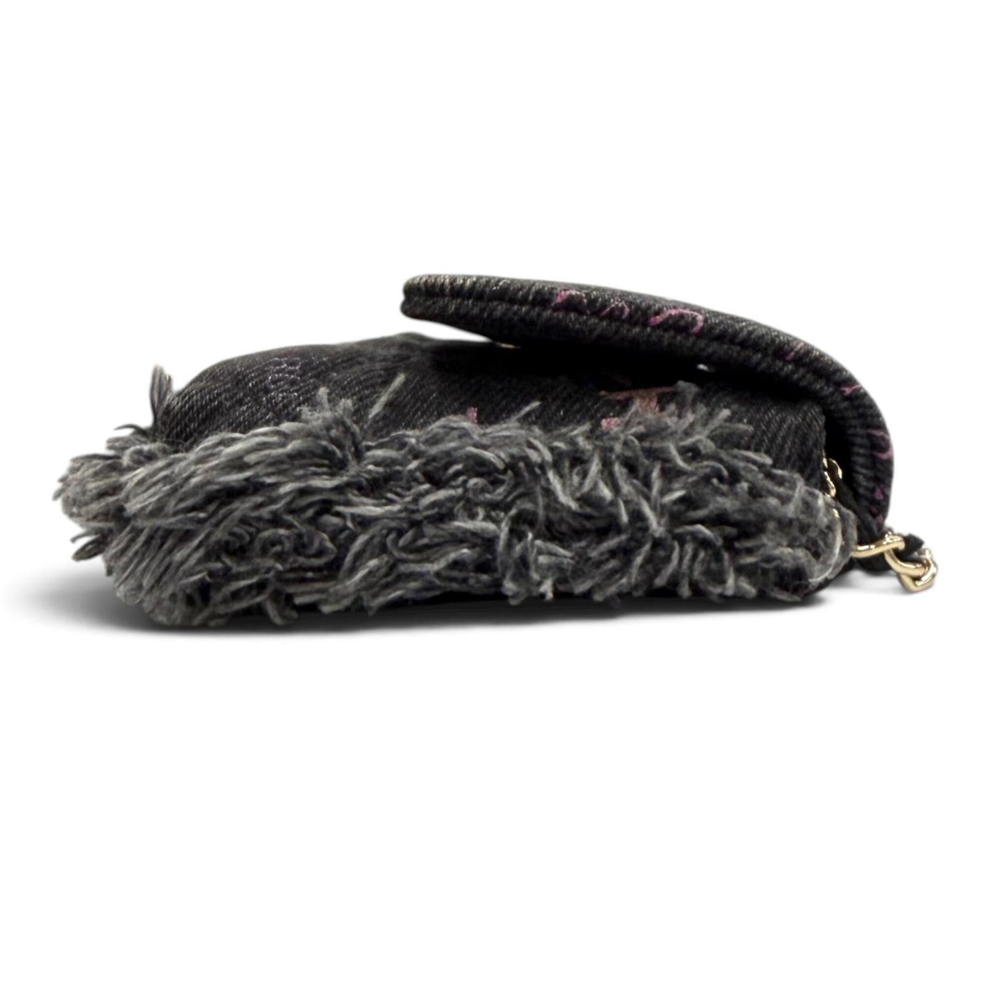 Chanel Black Multi-Color Denim Leather Shoulder Bag (Pre-Owned)