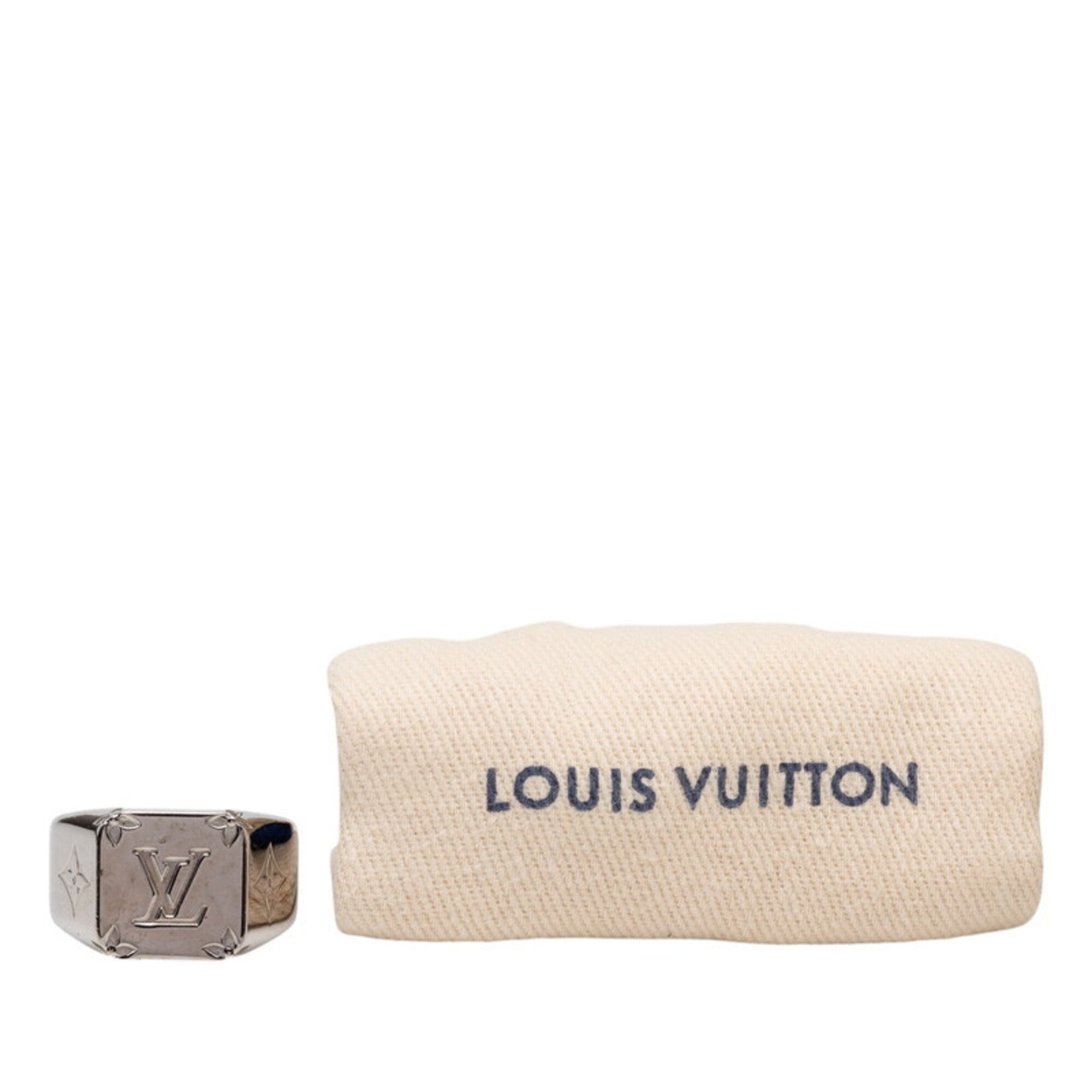 Louis Vuitton Silver Metal Band Ring (Pre-Owned)
