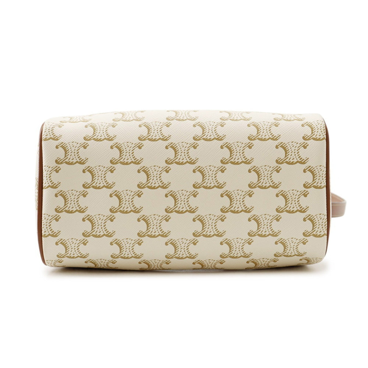 Celine Beige Brown Pvc Leather Boston Bag Handbag (Pre-Owned)