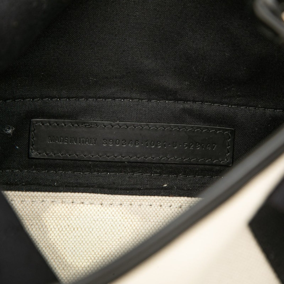 Balenciaga Black White Canvas Leather Handbag Shoulder Bag (Pre-Owned)