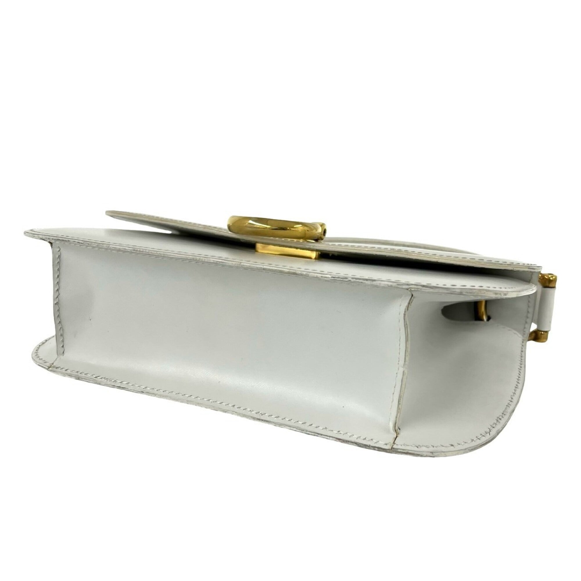 Celine White Leather Handbag Tote Bag (Pre-Owned)