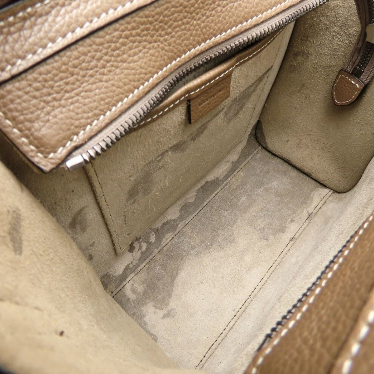 Celine Luggage Grayish Leather Handbag (Pre-Owned)