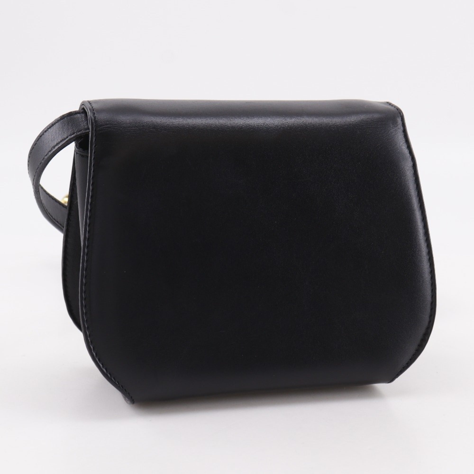 Salvatore Ferragamo Black Leather Pochette Shoulder Bag (Pre-Owned)