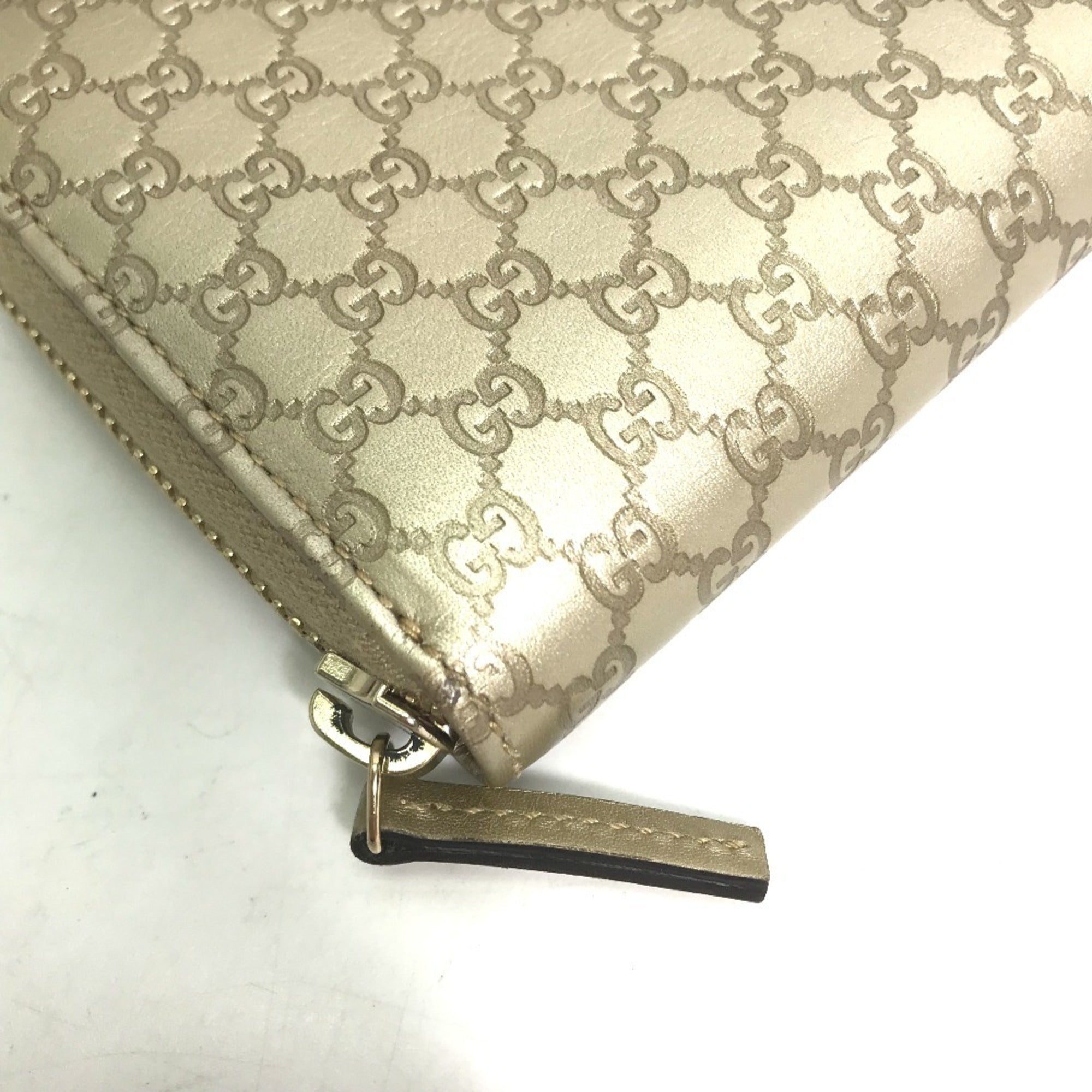 Gucci Gold Leather Long Wallet (Bi-Fold) (Pre-Owned)