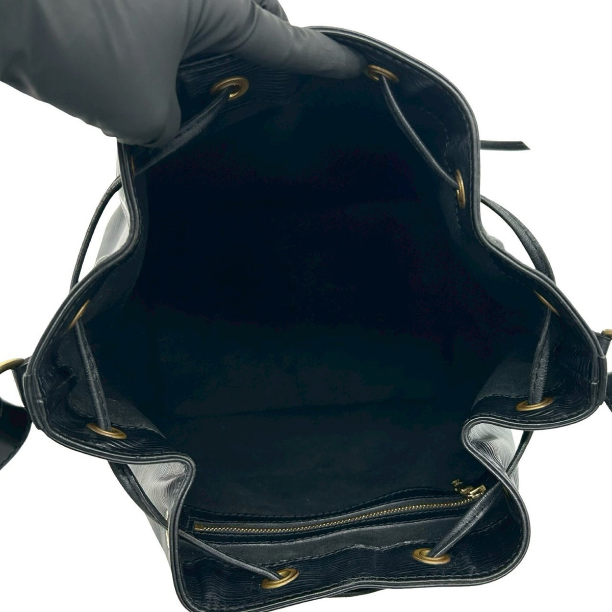 Louis Vuitton Black Leather Shoulder Bag Tote Bag (Pre-Owned)