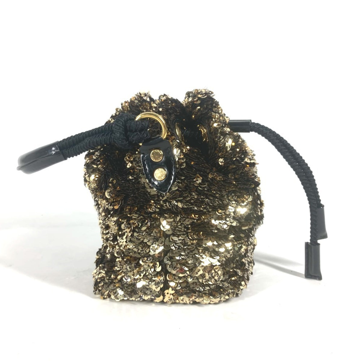 Louis Vuitton Black Gold Spangles Leather Handbag Shoulder Bag (Pre-Owned)