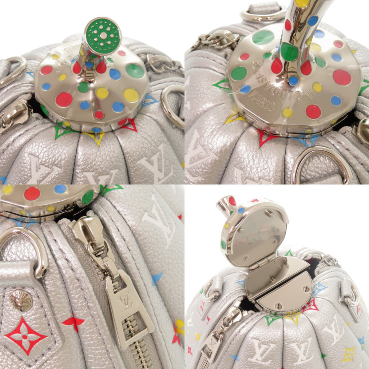 Louis Vuitton Multi-Color Silver Leather Handbag Shoulder Bag (Pre-Owned)