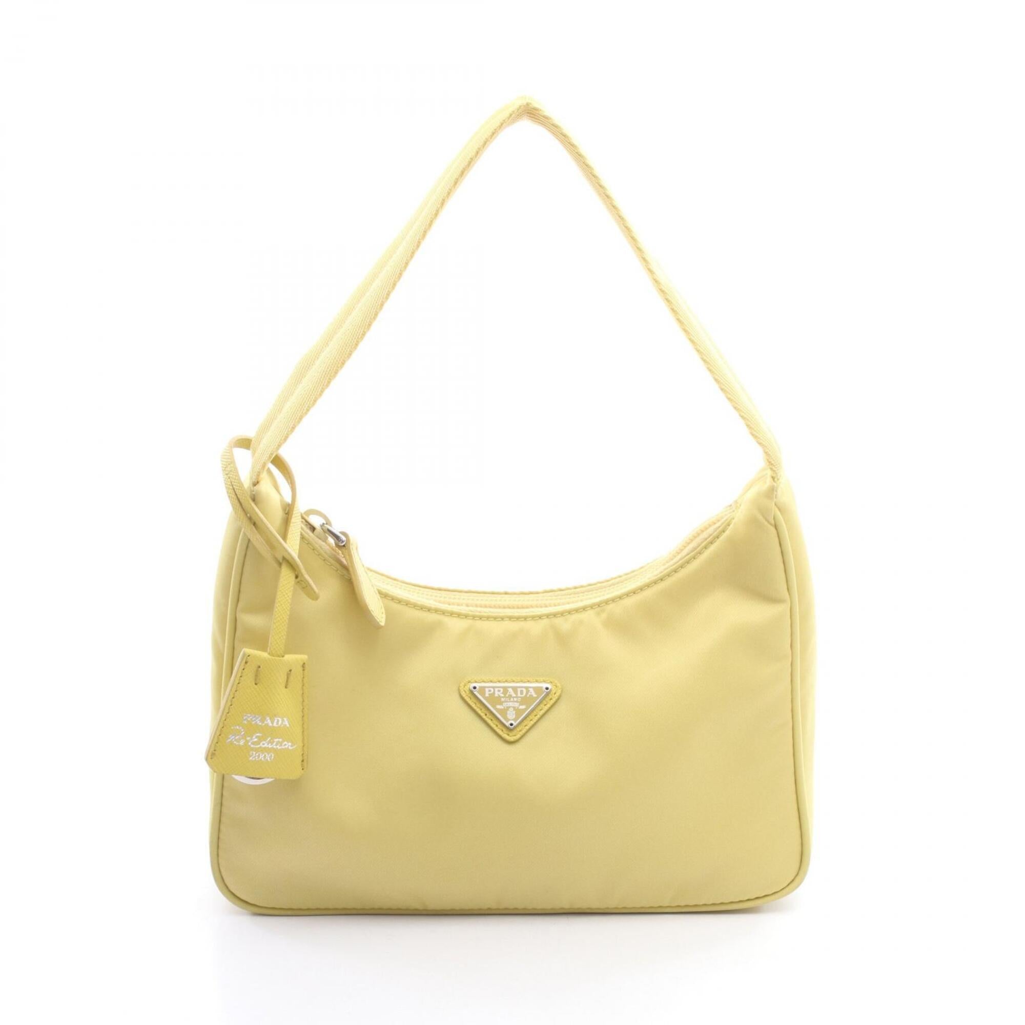 Prada Yellow Nylon Handbag (Pre-Owned)
