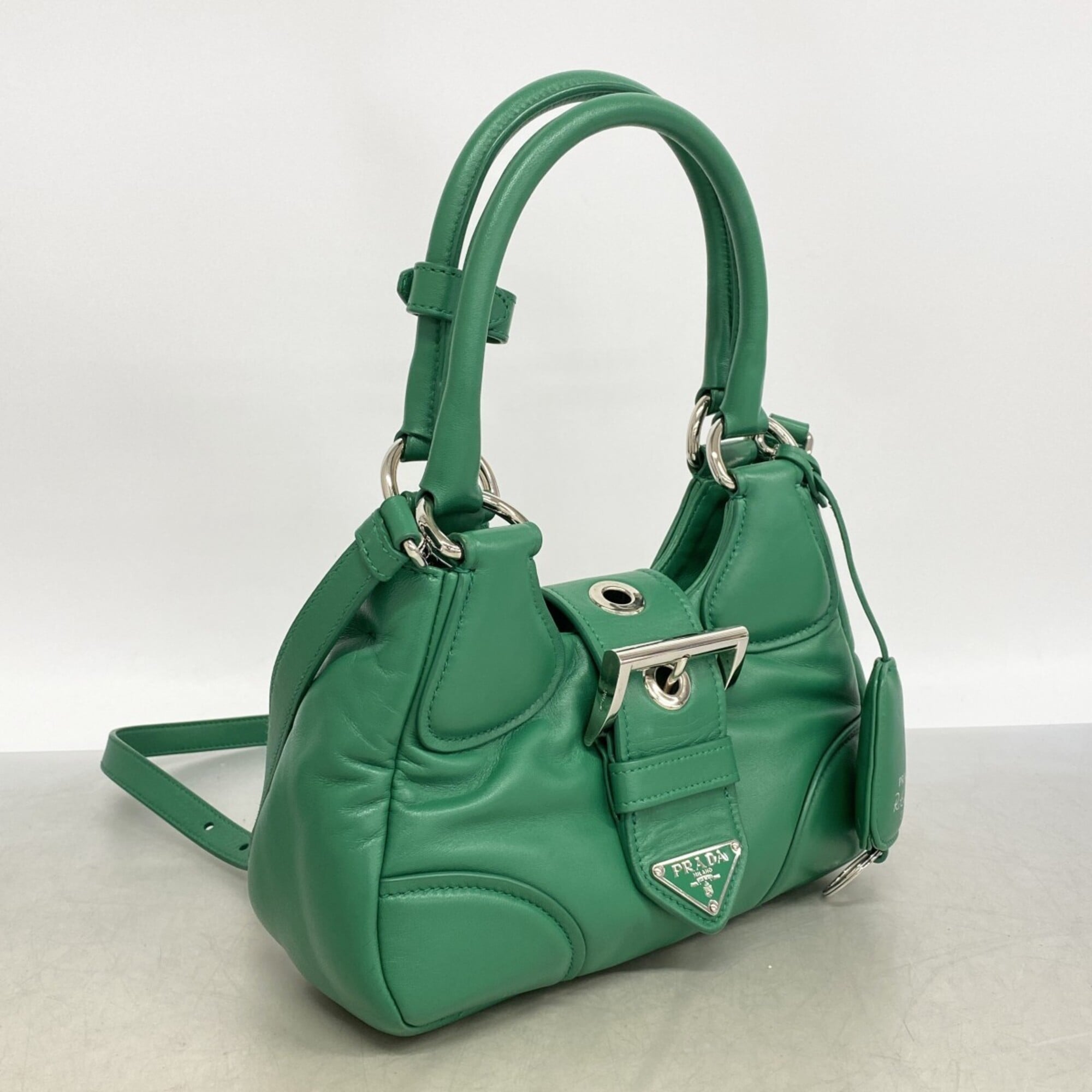 Prada Green Leather Handbag (Pre-Owned)
