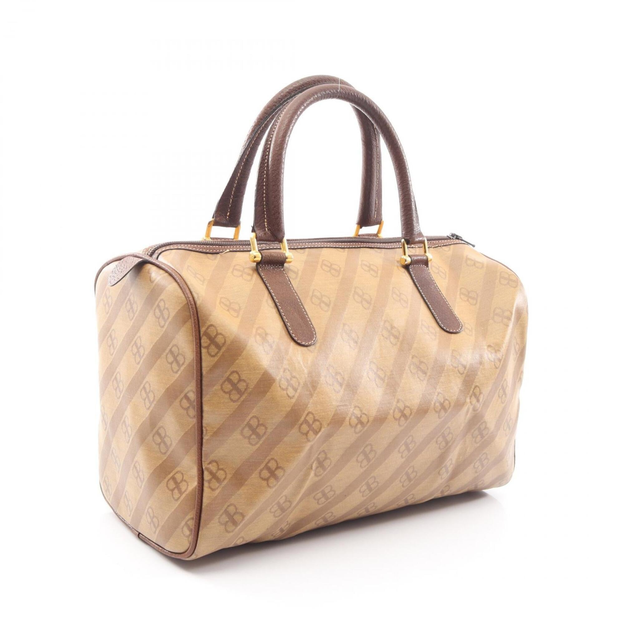Balenciaga Beige Brown Leather Coated Canvas Handbag Tote Bag (Pre-Owned)