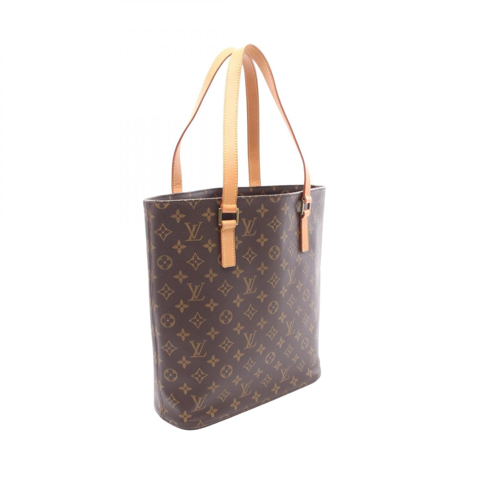 Louis Vuitton Brown Pvc Coated Canvas Leather Tote Bag (Pre-Owned)