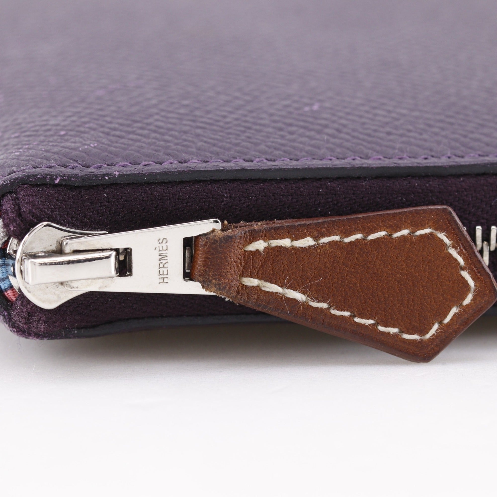 Hermes Purple Epsom Leather Coin Purse/Coin Case (Pre-Owned)
