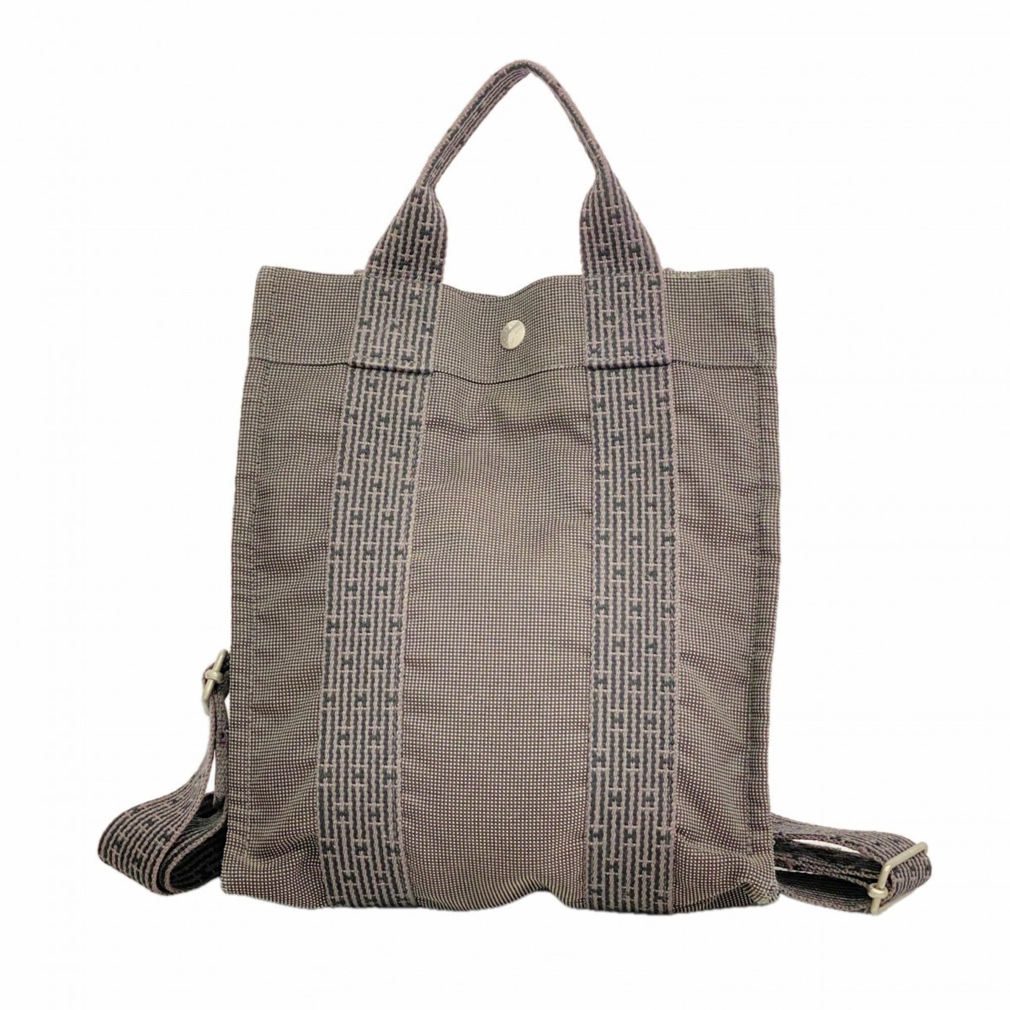Hermes Gray Canvas Backpack (Pre-Owned)