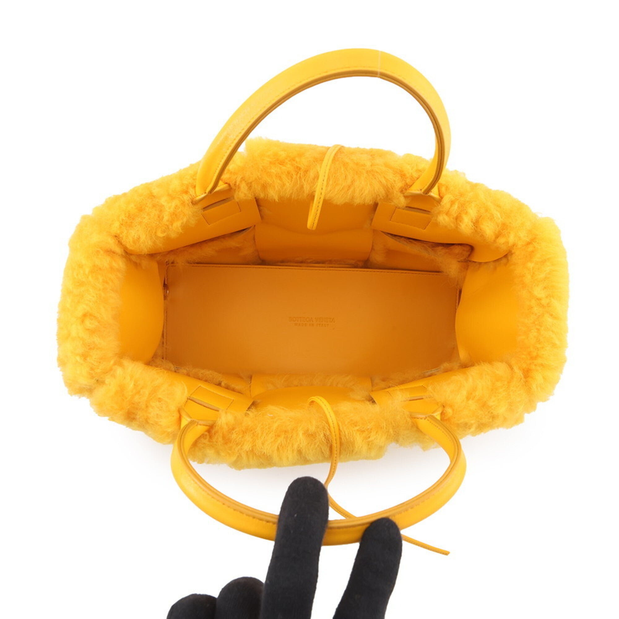 Bottega Veneta Yellow Leather Handbag Pouch (Pre-Owned)