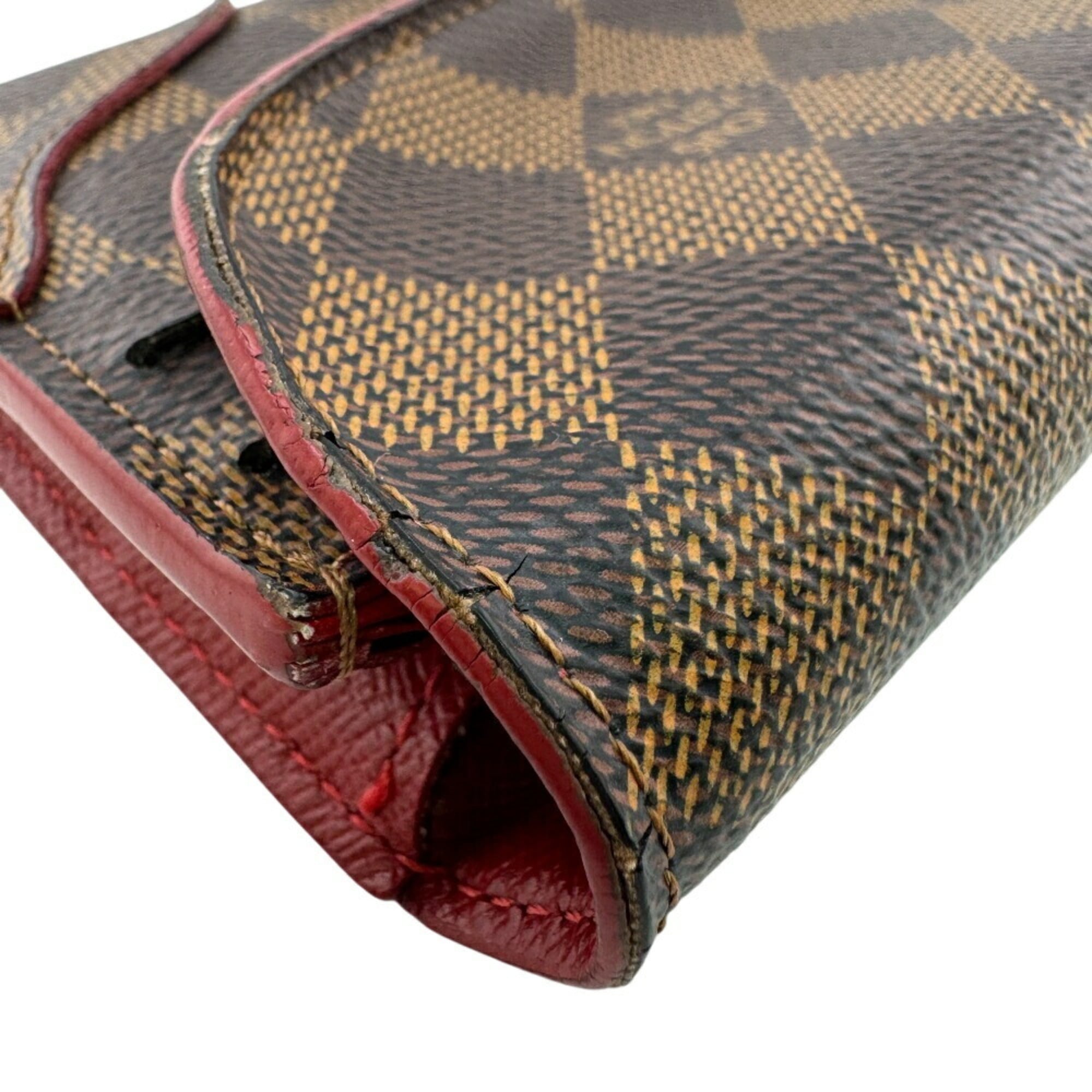 Louis Vuitton Brown Red Color Leather Coin Purse/Coin Case (Pre-Owned)