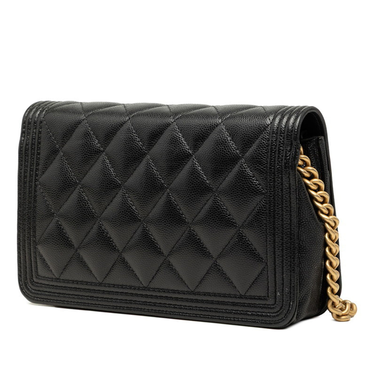 Chanel Black Grained Calfskin Shoulder Bag (Pre-Owned)