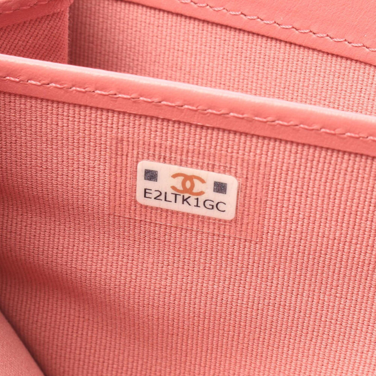Chanel Pink Grained Calfskin Long Wallet (Bi-Fold) (Pre-Owned)