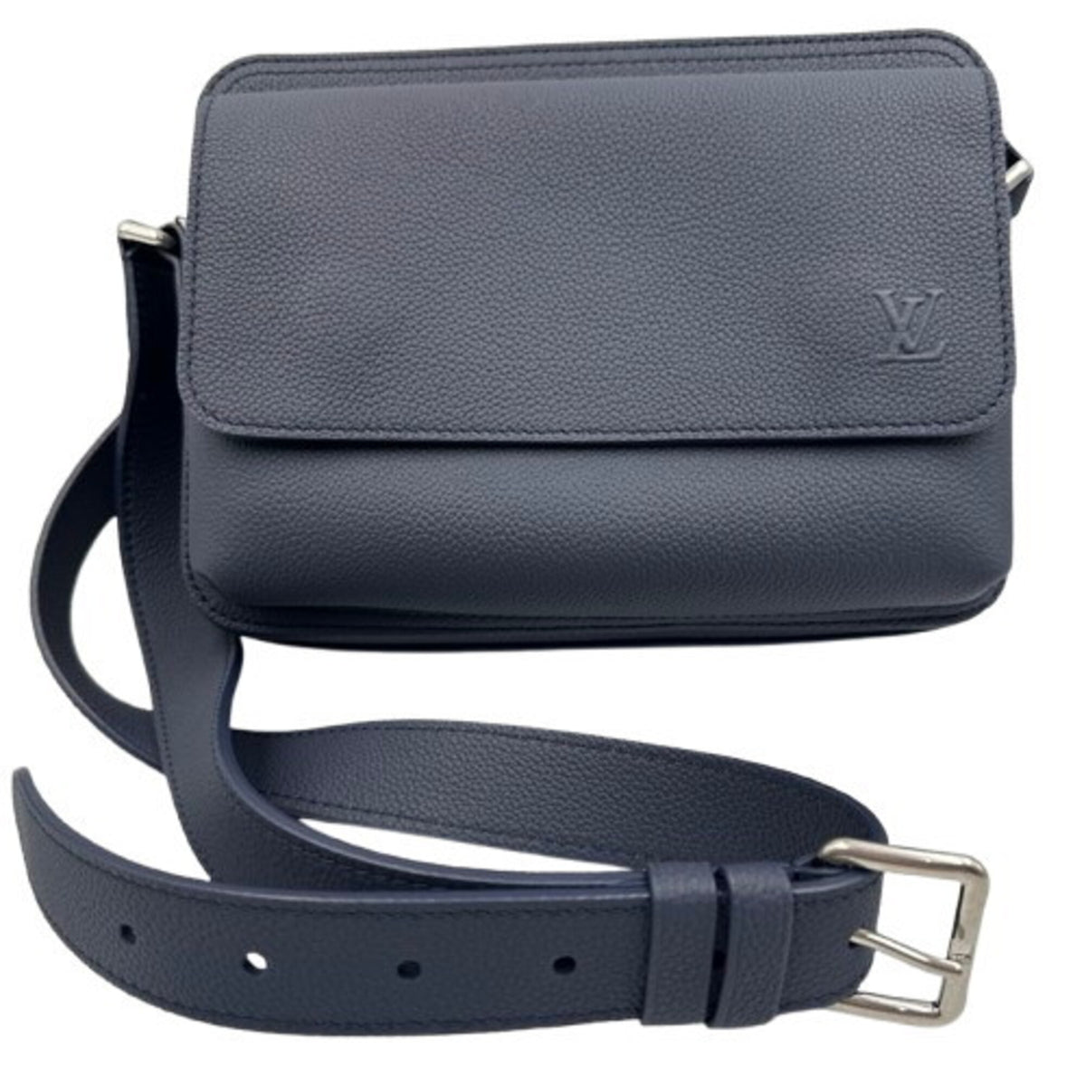 Louis Vuitton Navy Leather Shoulder Bag (Pre-Owned)