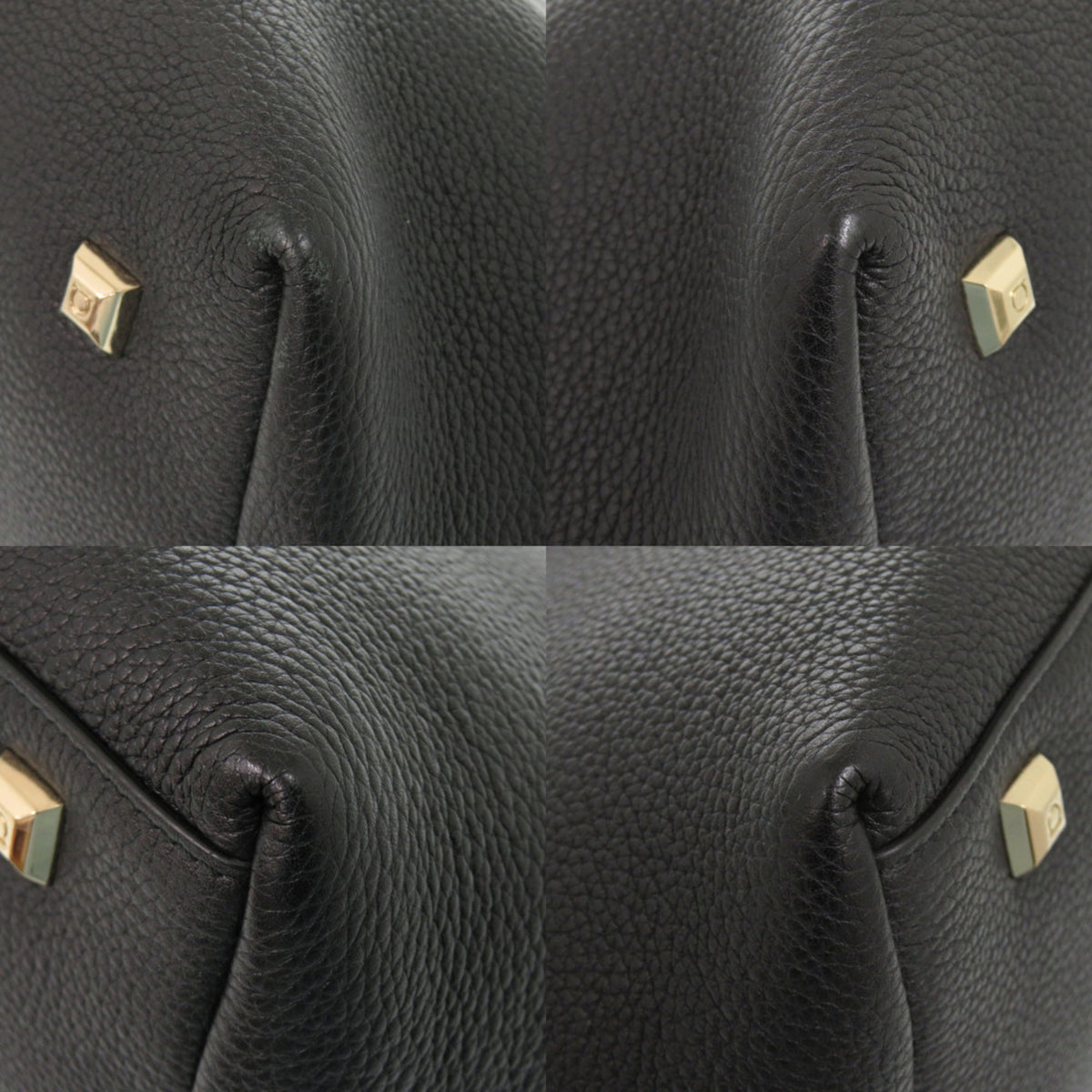 Salvatore Ferragamo Gancini Black Leather Tote Bag (Pre-Owned)