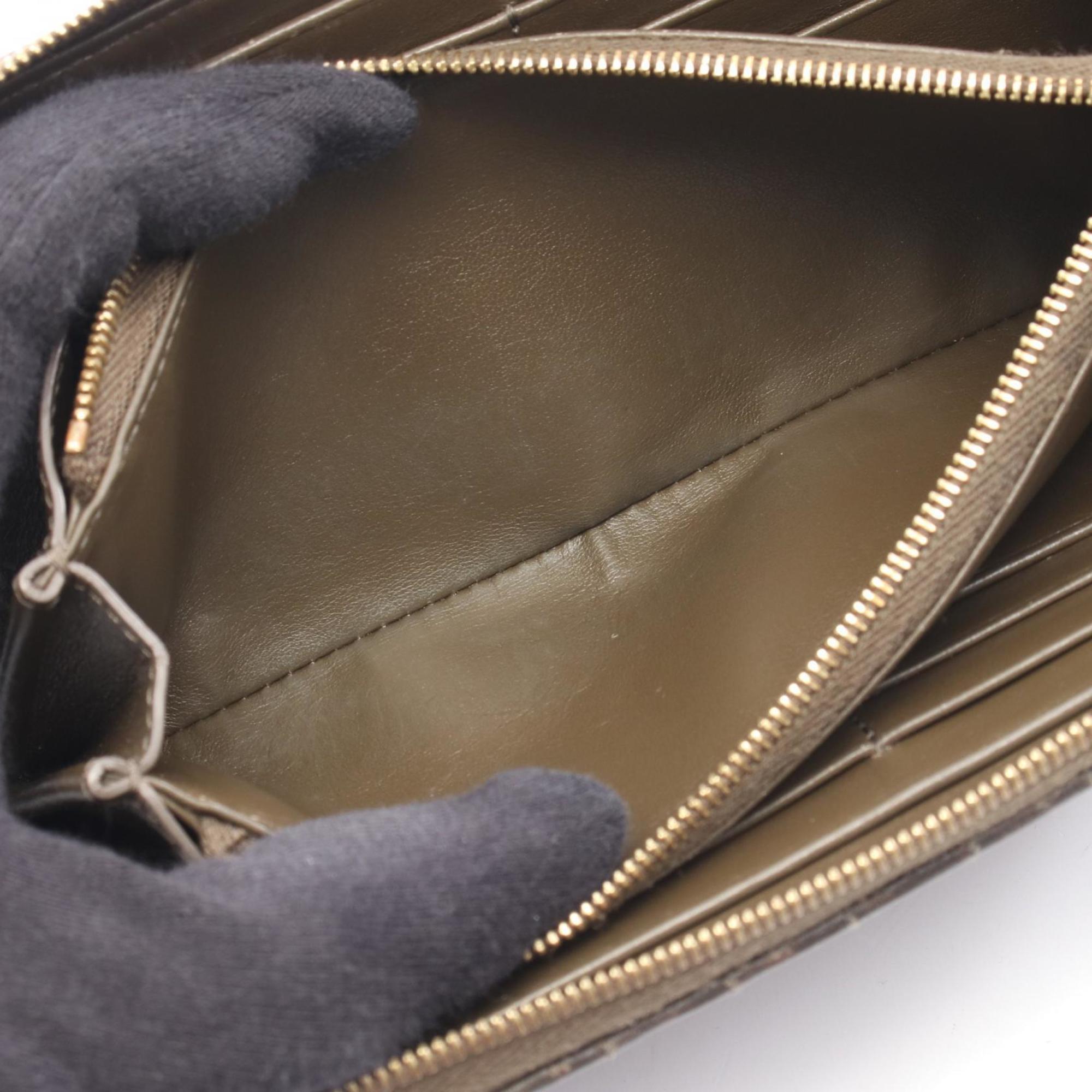 Celine Khaki Leather Long Wallet (Bi-Fold) (Pre-Owned)