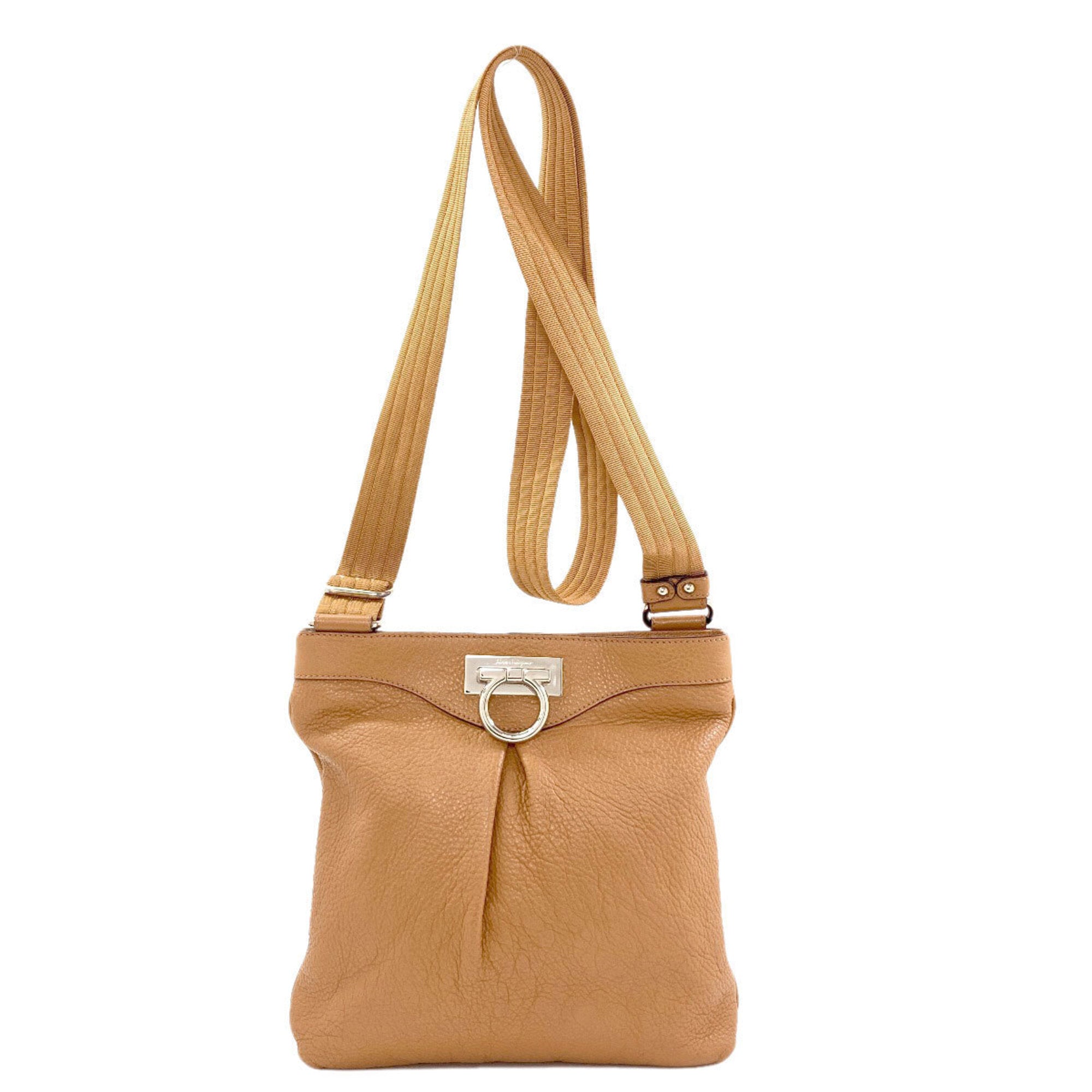 Salvatore Ferragamo Brown Leather Shoulder Bag (Pre-Owned)