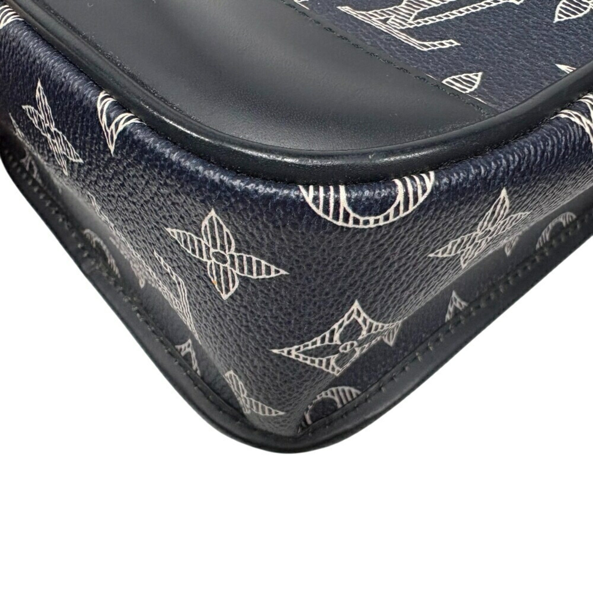 Louis Vuitton Navy Leather Shoulder Bag (Pre-Owned)