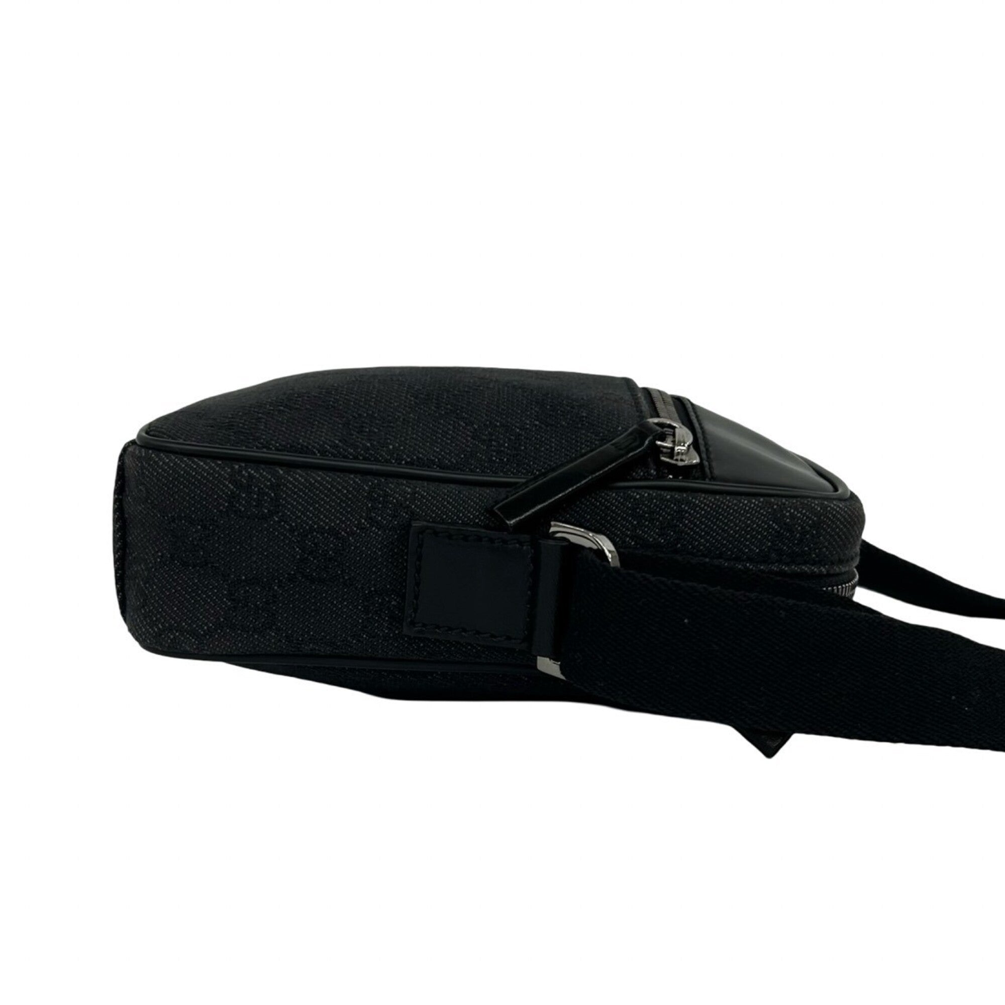 Gucci Black Canvas Leather Pochette Shoulder Bag (Pre-Owned)