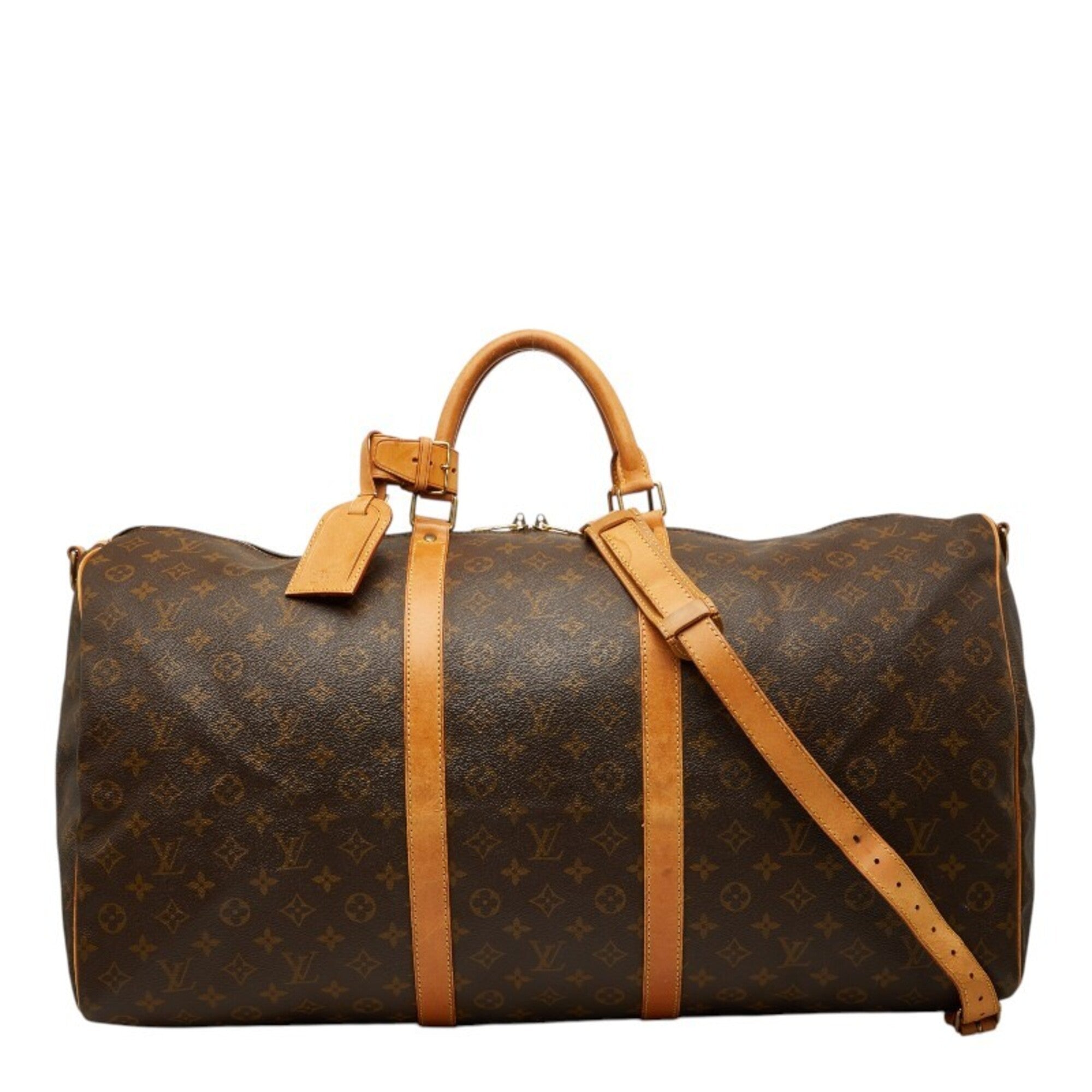 Louis Vuitton Brown Pvc Leather Boston Bag Shoulder Bag (Pre-Owned)