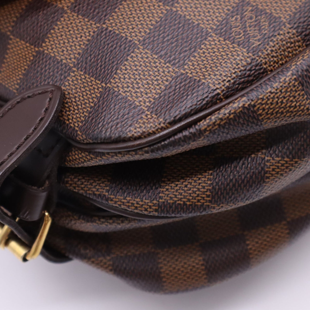 Louis Vuitton Beige Brown Coated Canvas Leather Shoulder Bag (Pre-Owned)