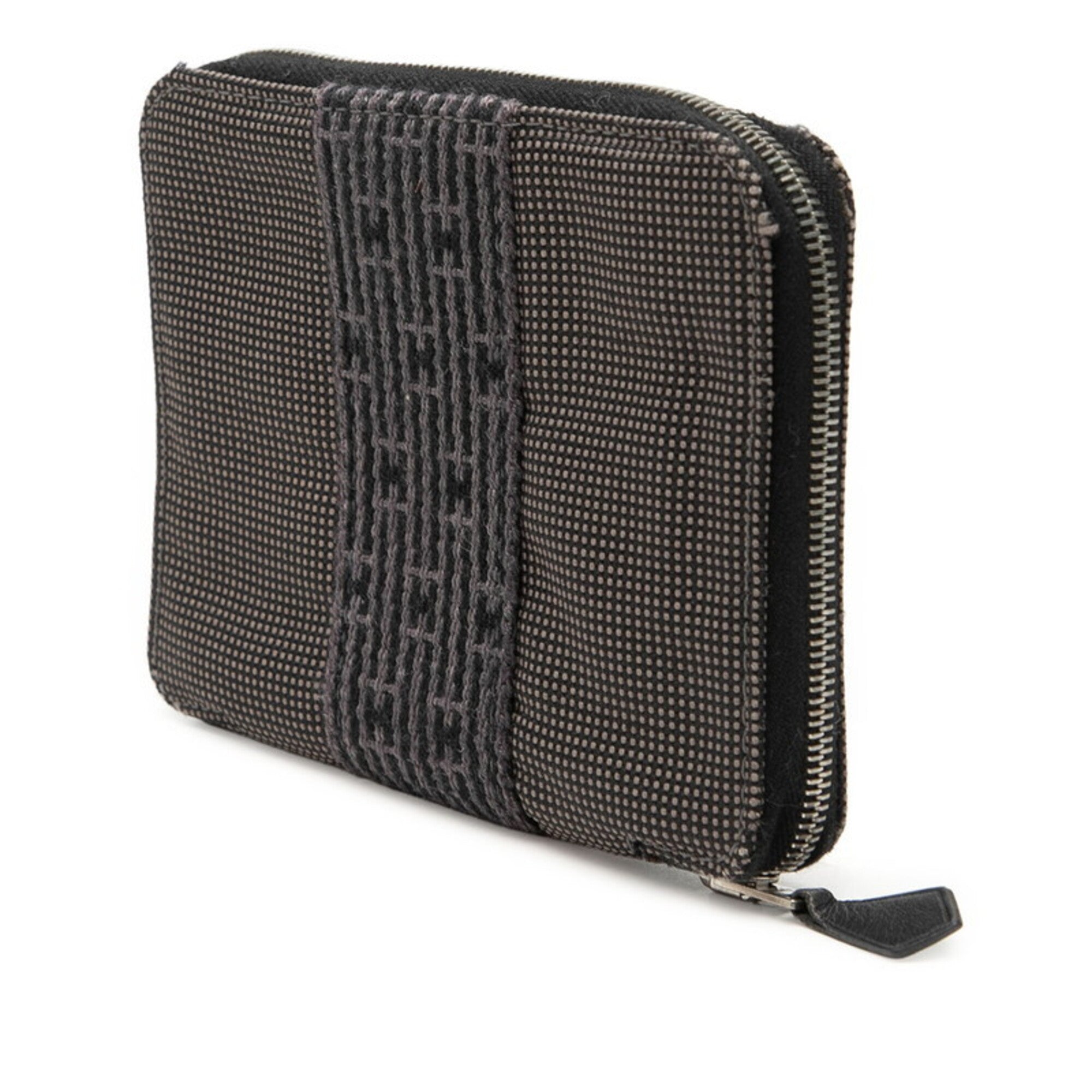 Hermes Gray Polyester Polyamide Wallet (Bi-Fold) (Pre-Owned)