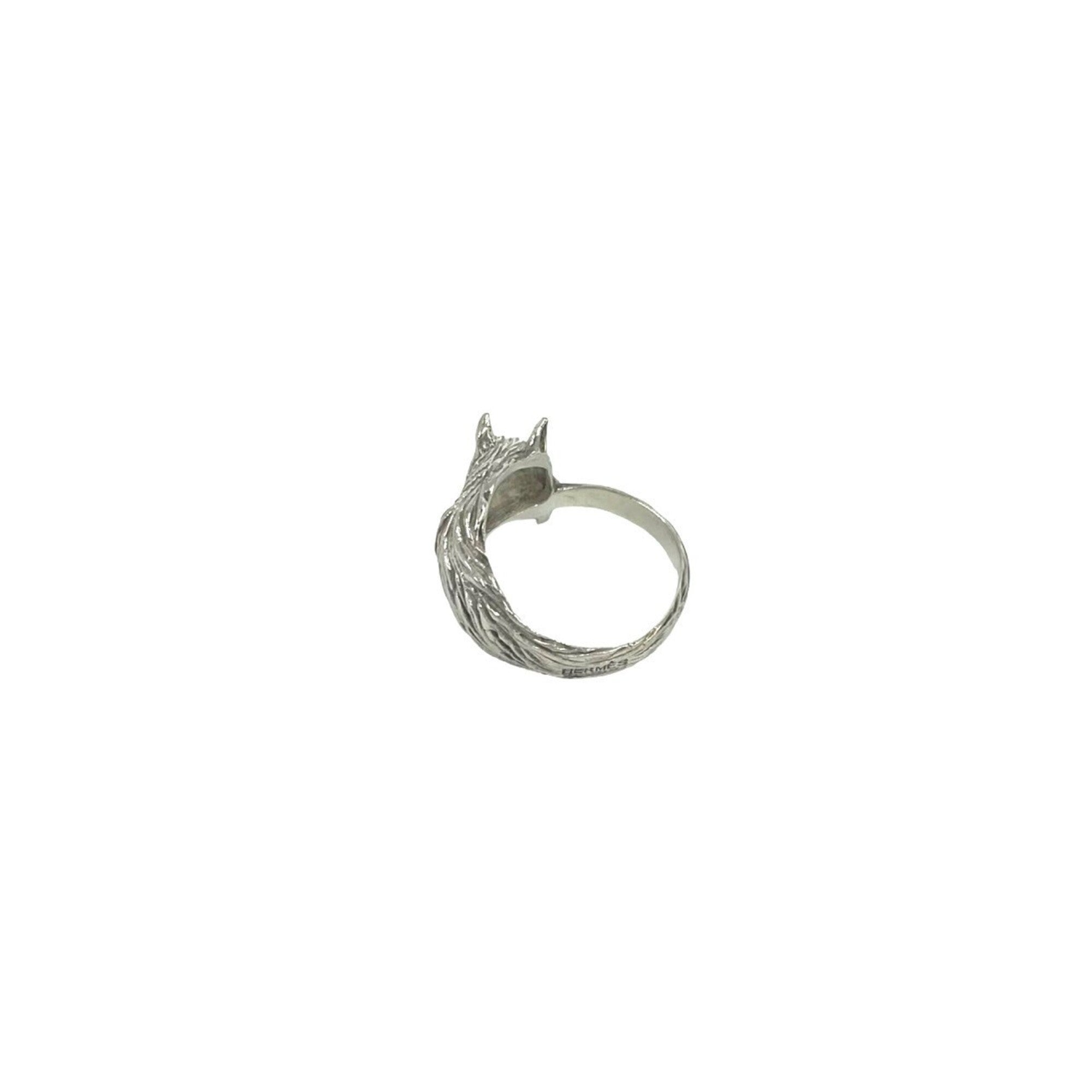 Hermes Silver Silver Band Ring (Pre-Owned)