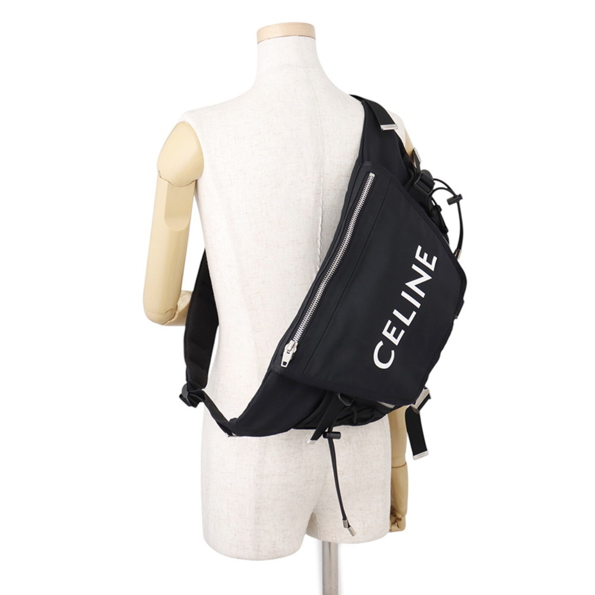 Celine Black Canvas Handbag Sling Bag (Pre-Owned)