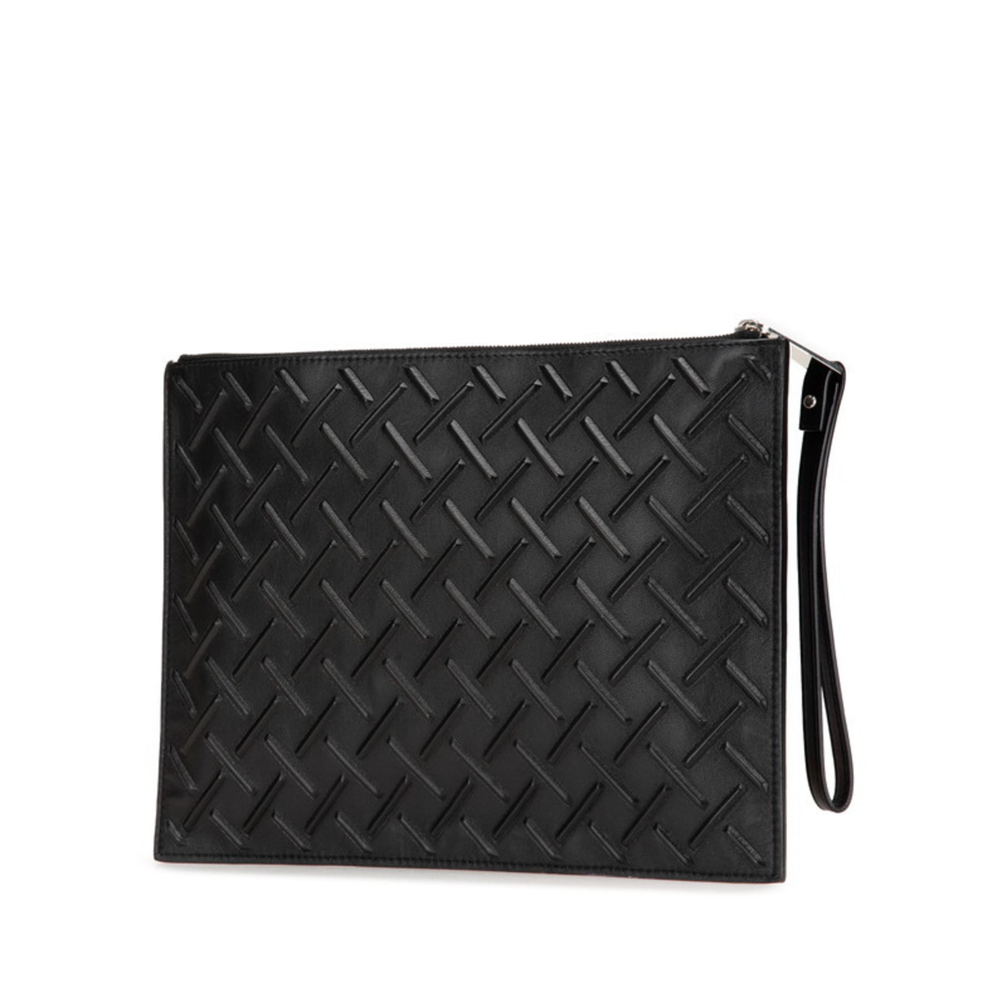 Bottega Veneta Black Leather Clutch Bag (Pre-Owned)