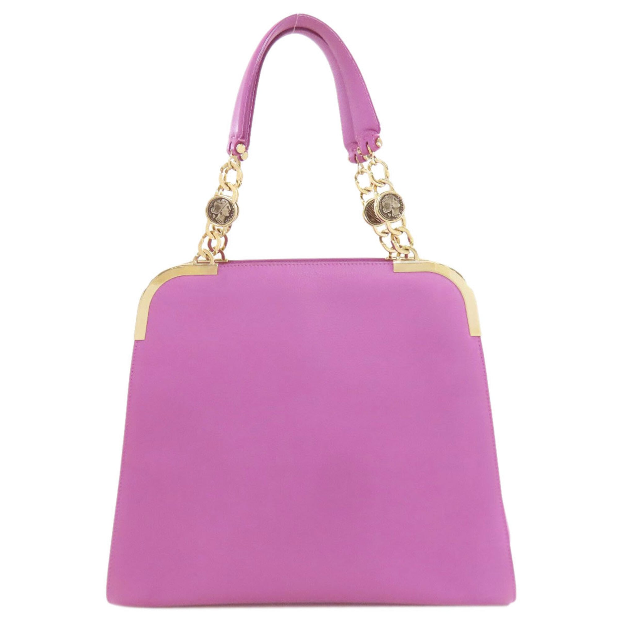 Bvlgari Pink Purple Leather Tote Bag (Pre-Owned)