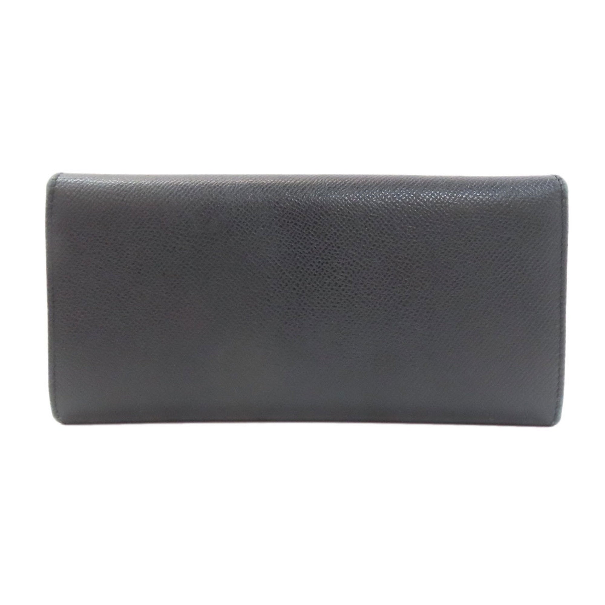 Salvatore Ferragamo Black Leather Long Wallet (Bi-Fold) (Pre-Owned)