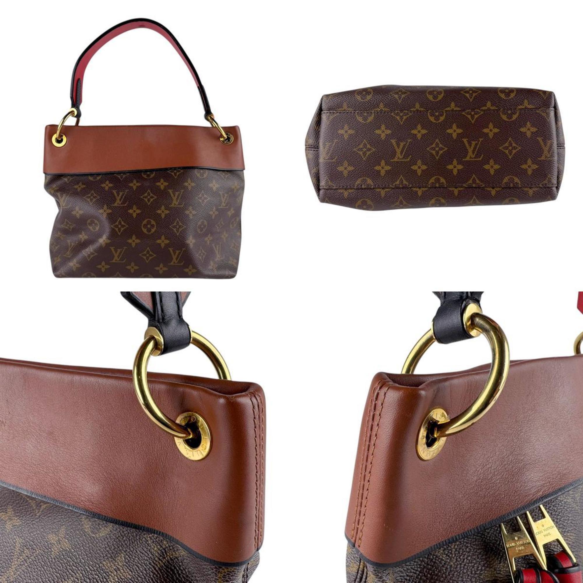 Louis Vuitton Brown Red Color Monogram Handbag Shoulder Bag (Pre-Owned)
