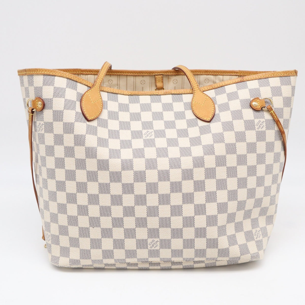 Louis Vuitton Azur Gray White Coated Canvas Handbag (Pre-Owned)
