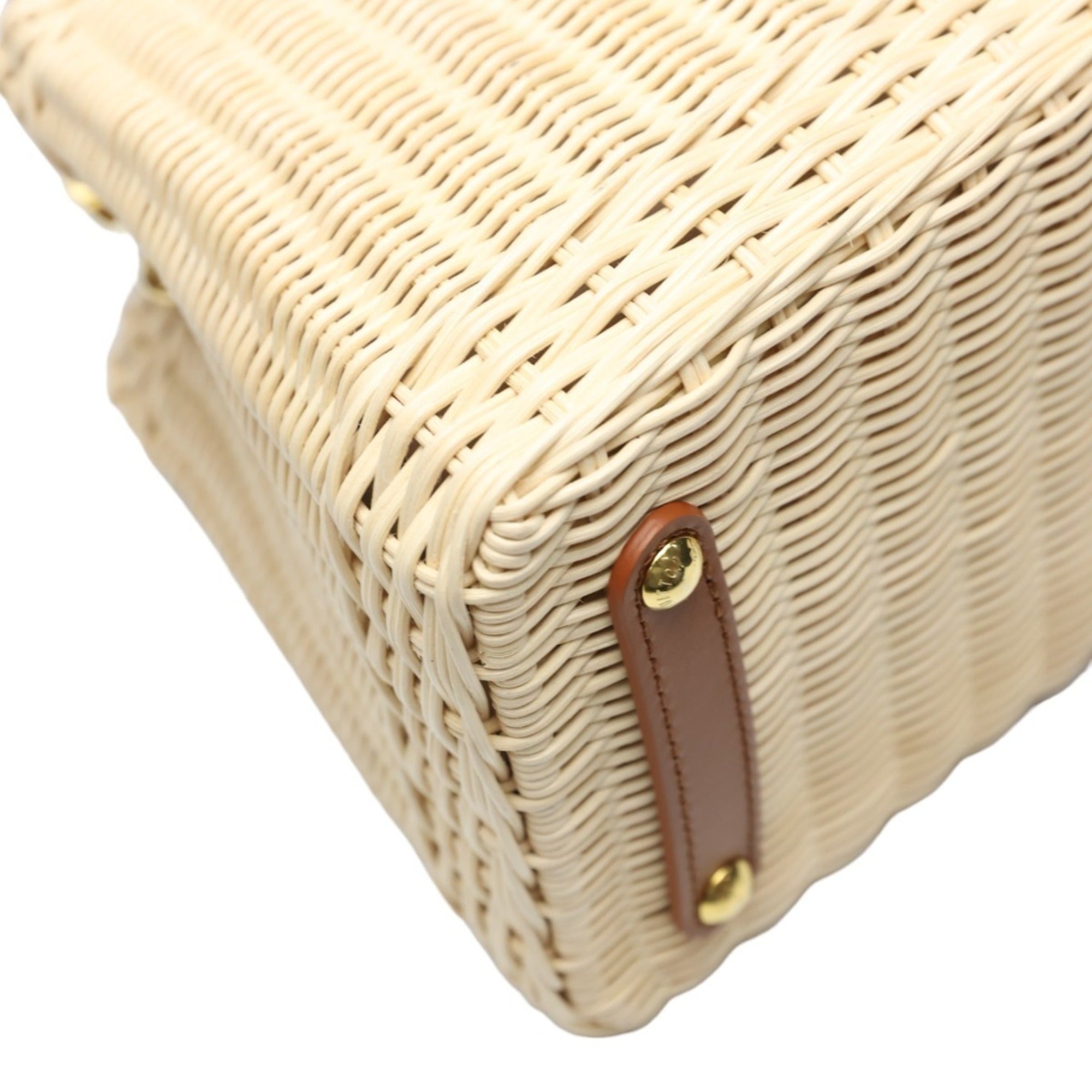 Louis Vuitton Beige Brown Leather Shoulder Bag (Pre-Owned)