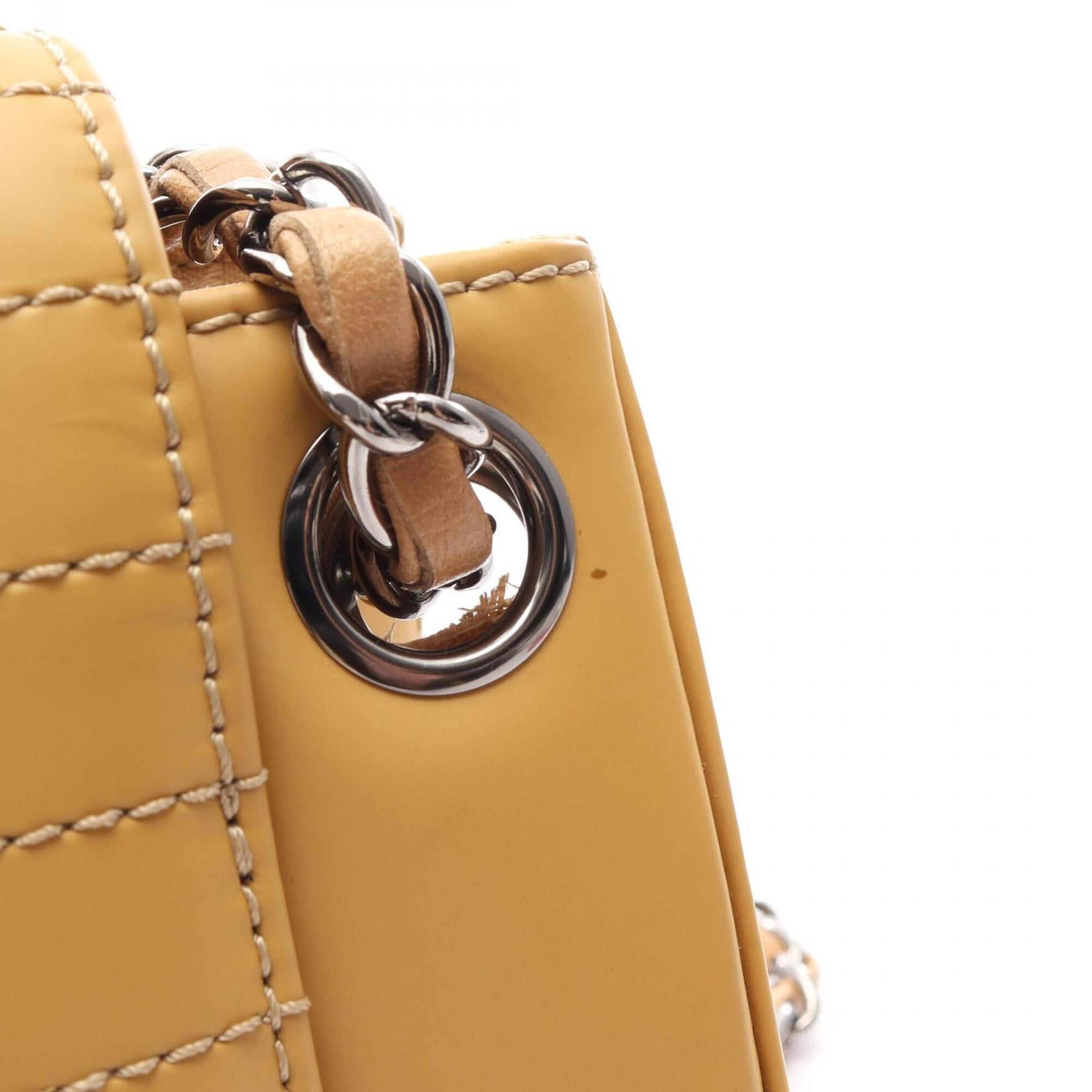 Chanel Yellow Leather Handbag Shoulder Bag (Pre-Owned)