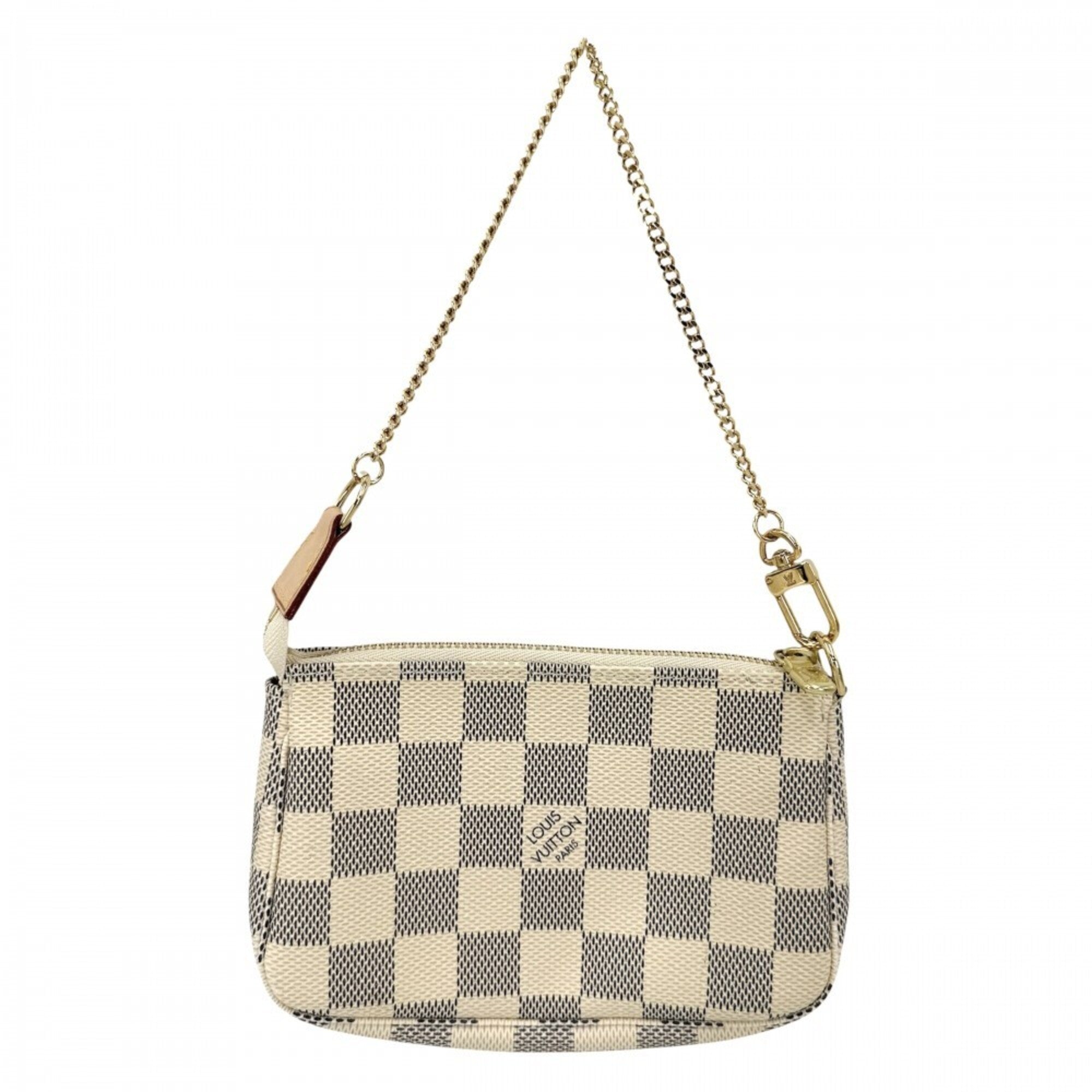 Louis Vuitton White Damier Azur Handbag Pouch (Pre-Owned)